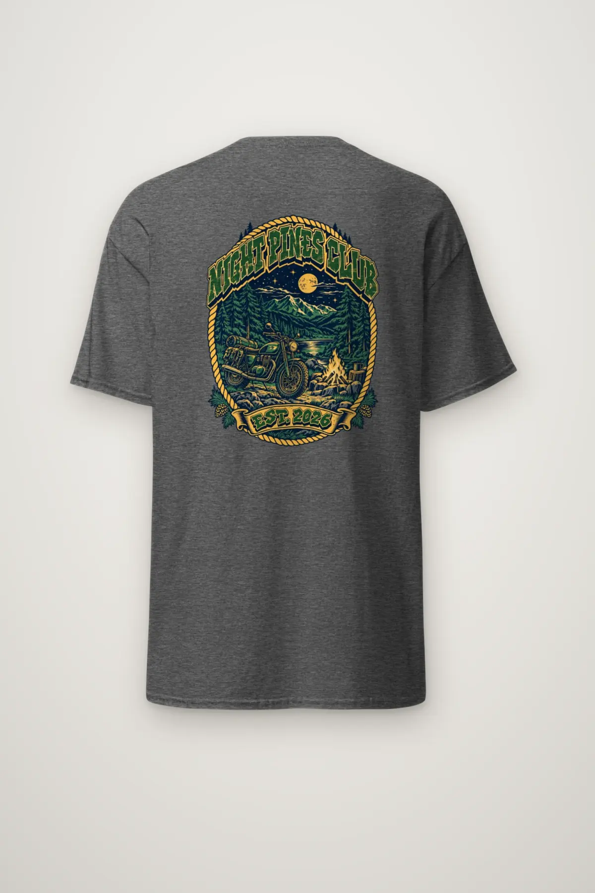 "Night Pines Club" Heavyweight Unisex Crewneck T-shirt