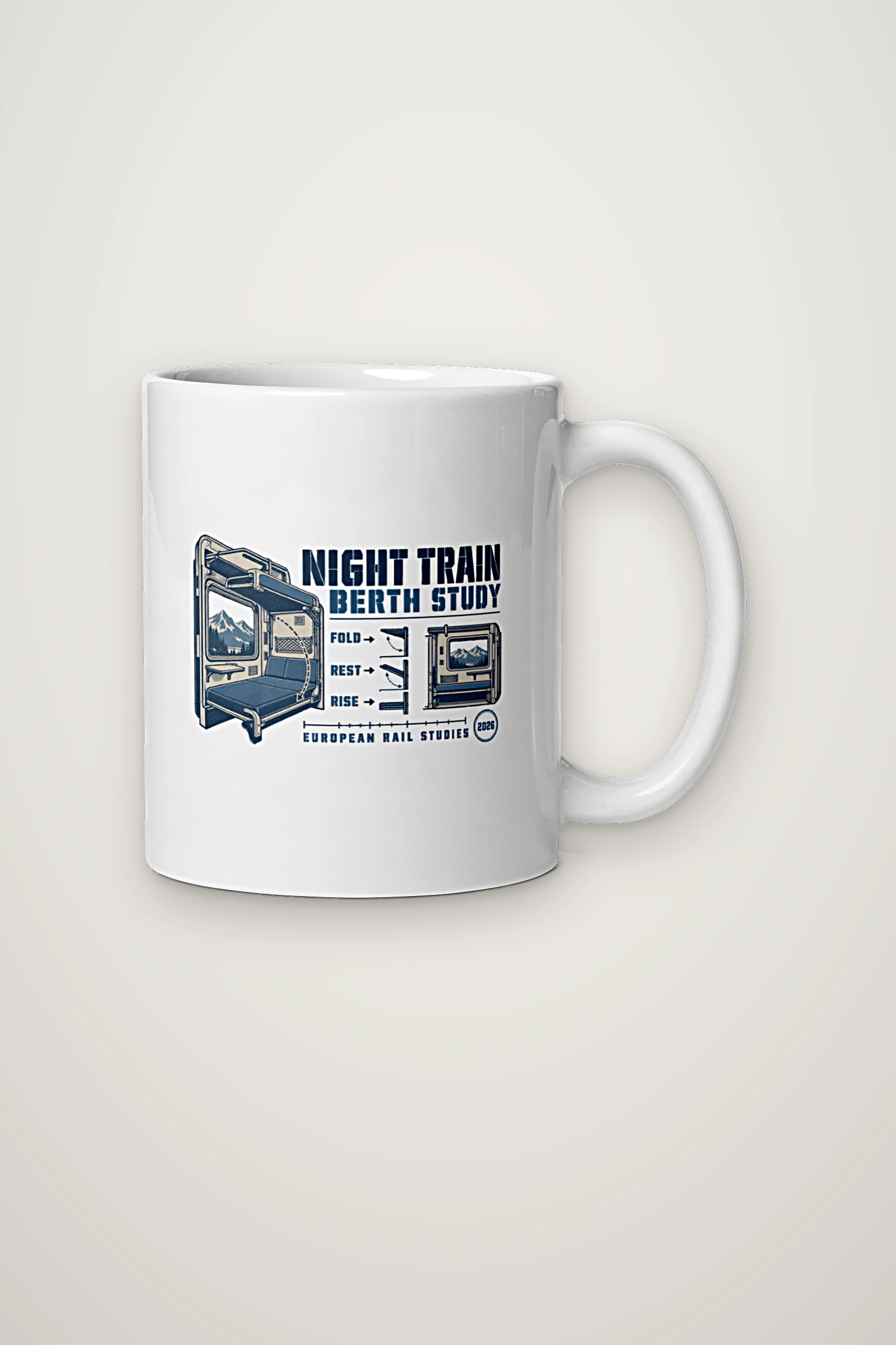 "Night Train Berth Study" 11oz Ceramic Mug