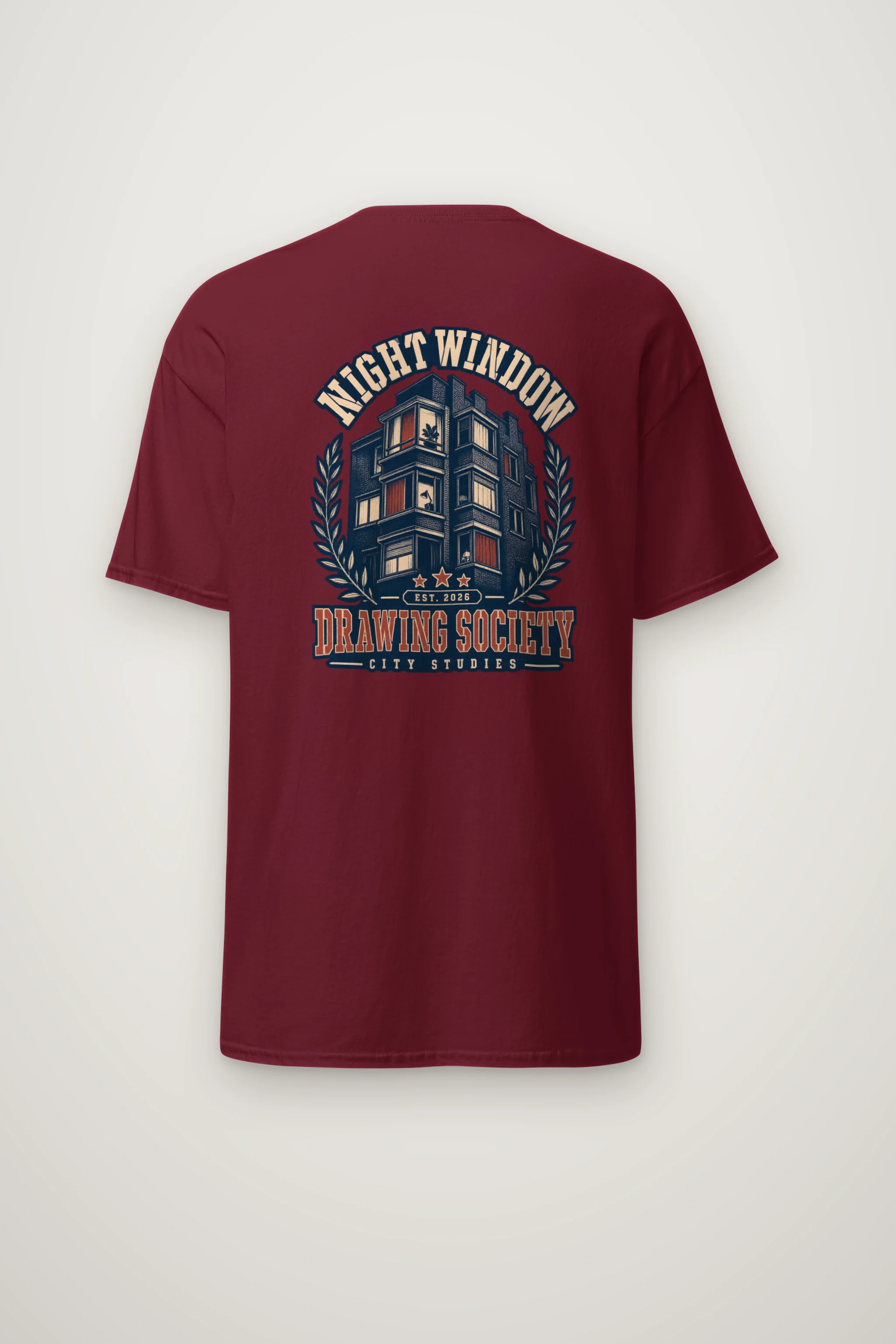 "Night Window" Heavyweight Unisex Crewneck T-shirt