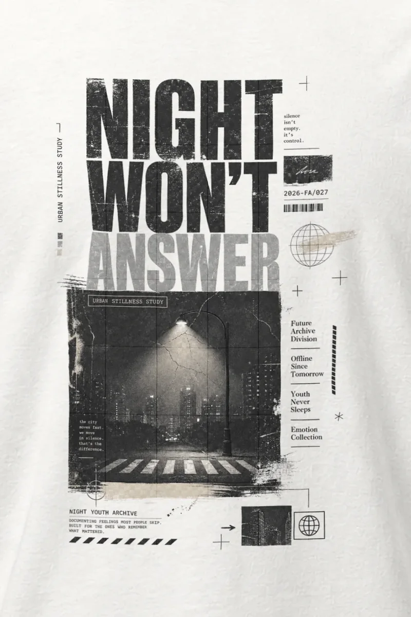 "Night Won’t Answer" Heavyweight Unisex Crewneck T-shirt
