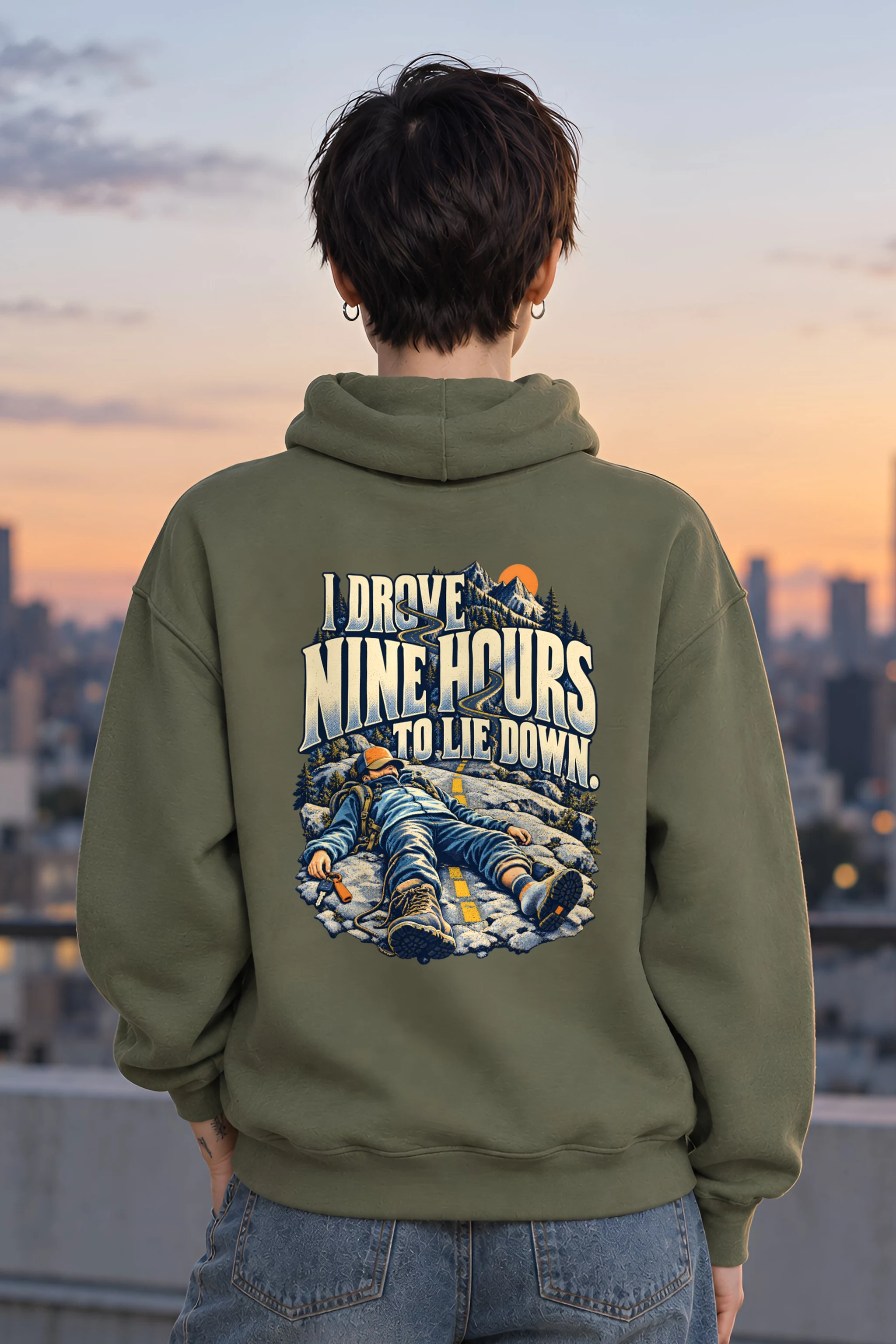 "Nine Hours Down" Unisex Pullover Hoodie