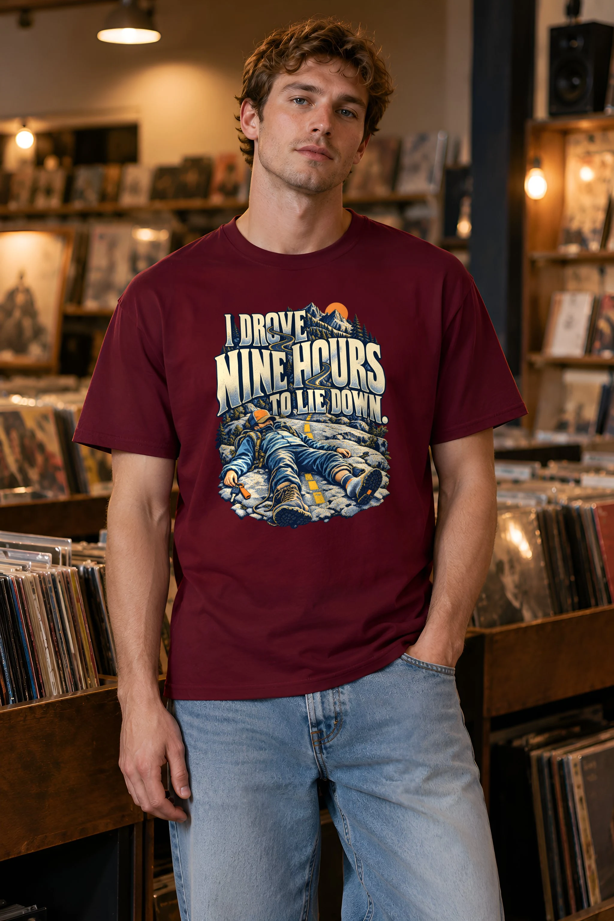 "Nine Hours To Rest" Heavyweight Unisex Crewneck T-shirt