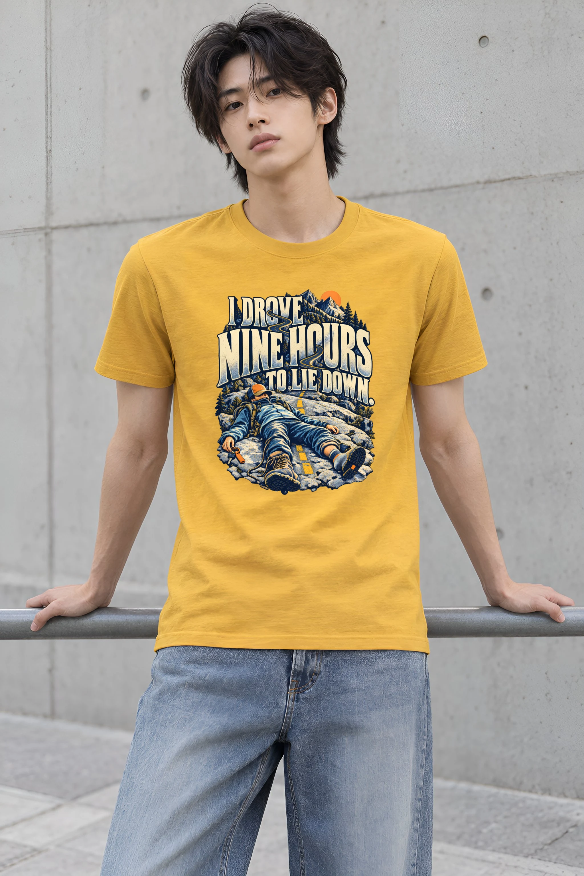 "Nine Hours To Rest" Heavyweight Unisex Crewneck T-shirt