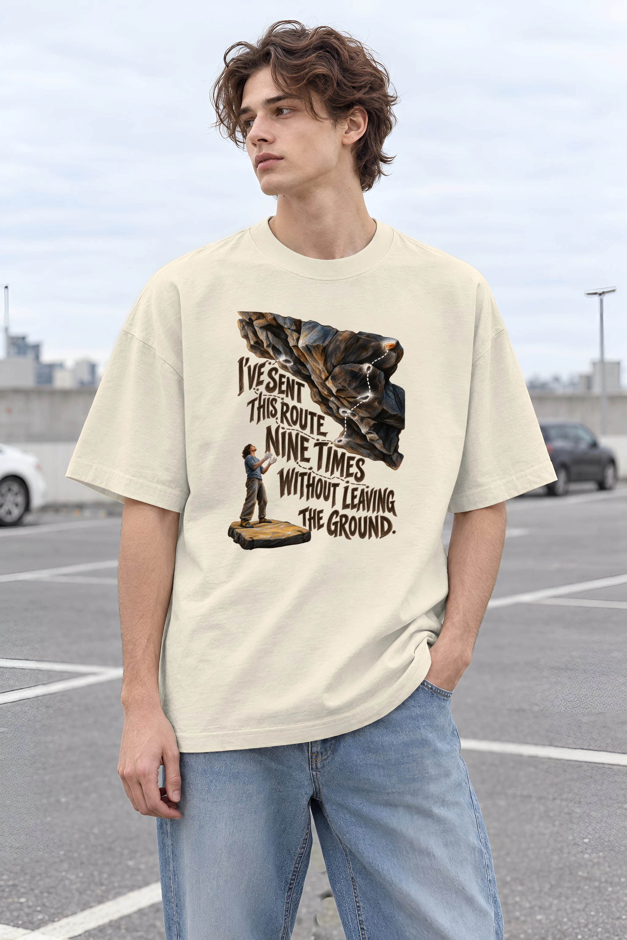 "Nine Times" Unisex Oversized Heavyweight Crewneck T-Shirt