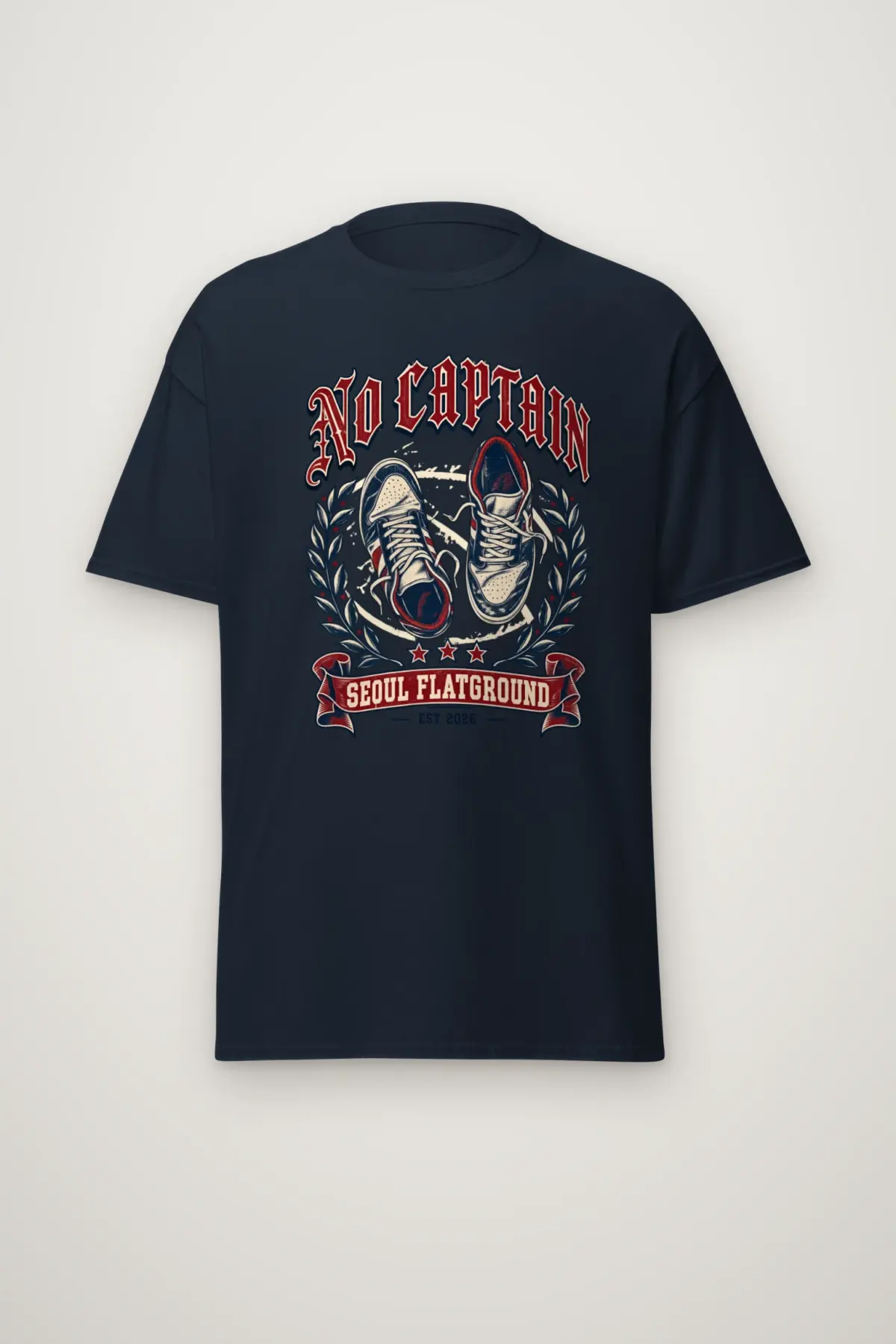 "No Captain Seoul Flatground" Heavyweight Unisex Crewneck T-shirt