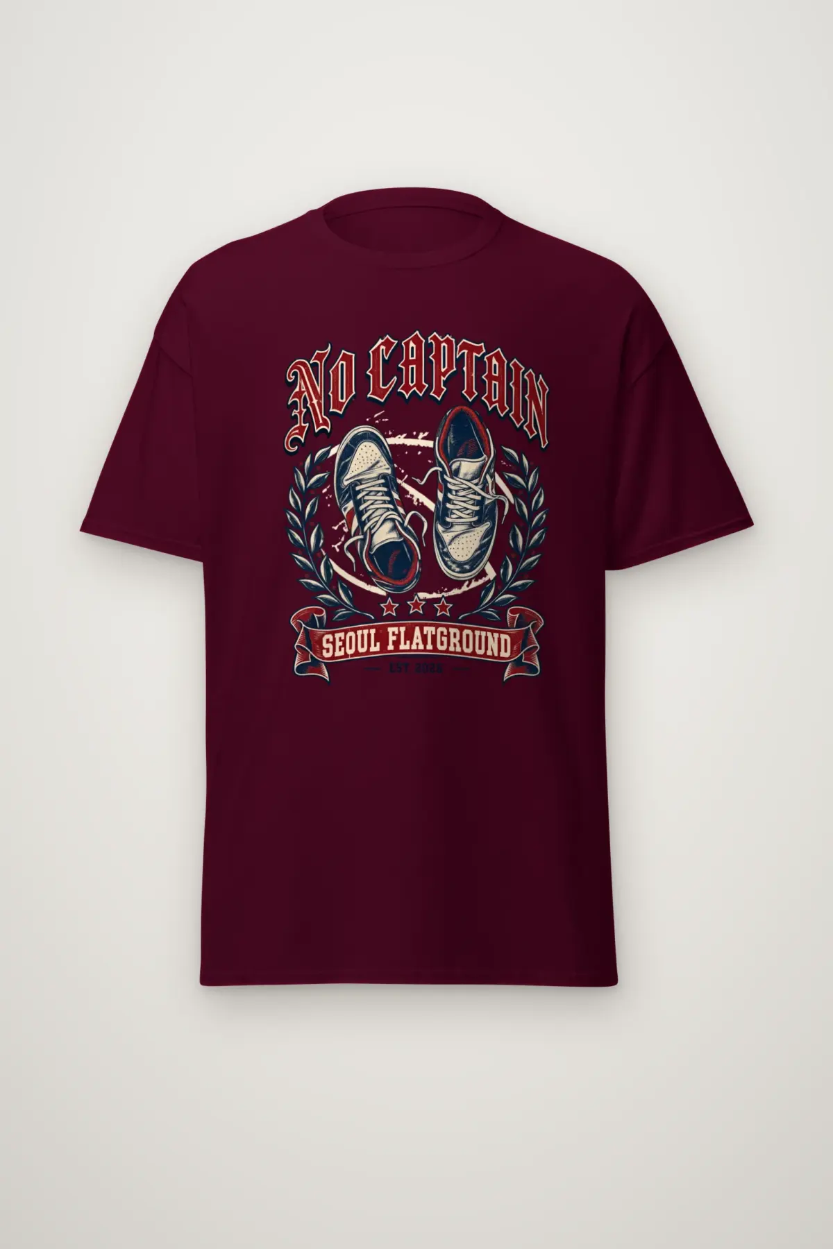 "No Captain Seoul Flatground" Heavyweight Unisex Crewneck T-shirt