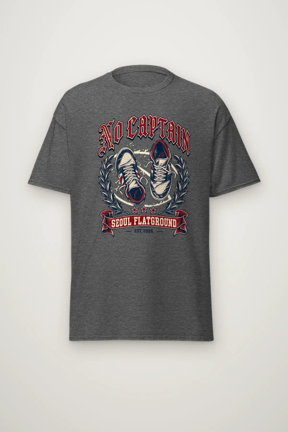 "No Captain Seoul Flatground" Heavyweight Unisex Crewneck T-shirt