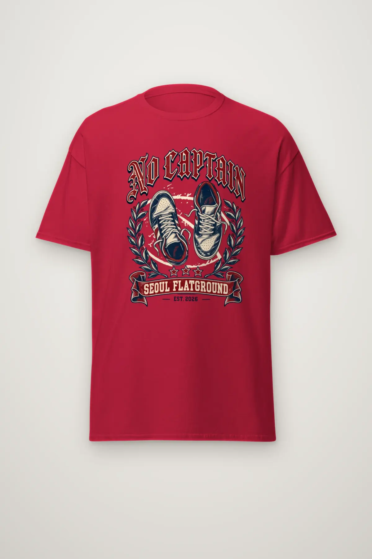 "No Captain Seoul Flatground" Heavyweight Unisex Crewneck T-shirt