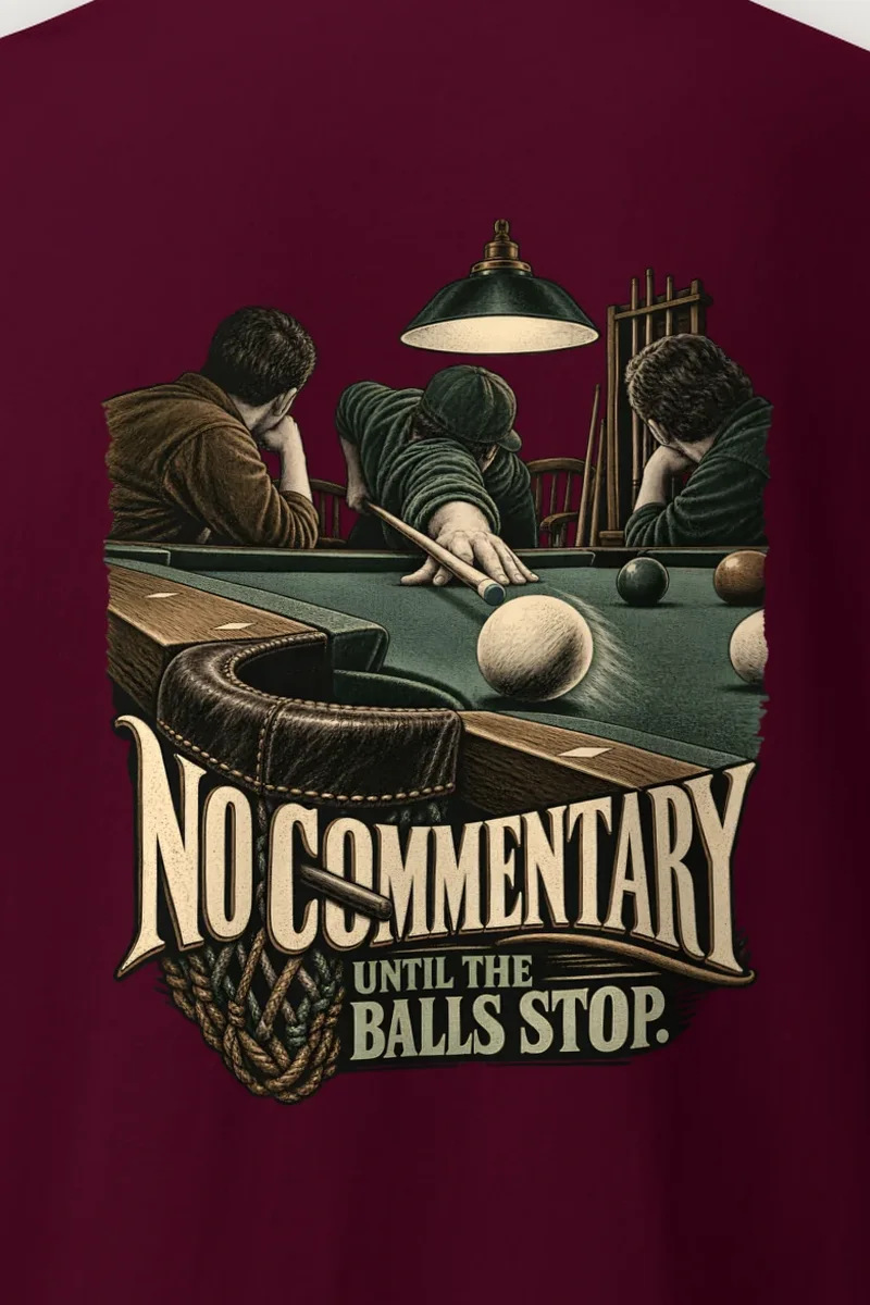 "No Commentary Until the Balls Stop" Heavyweight Unisex Crewneck T-shirt - the graphic up close