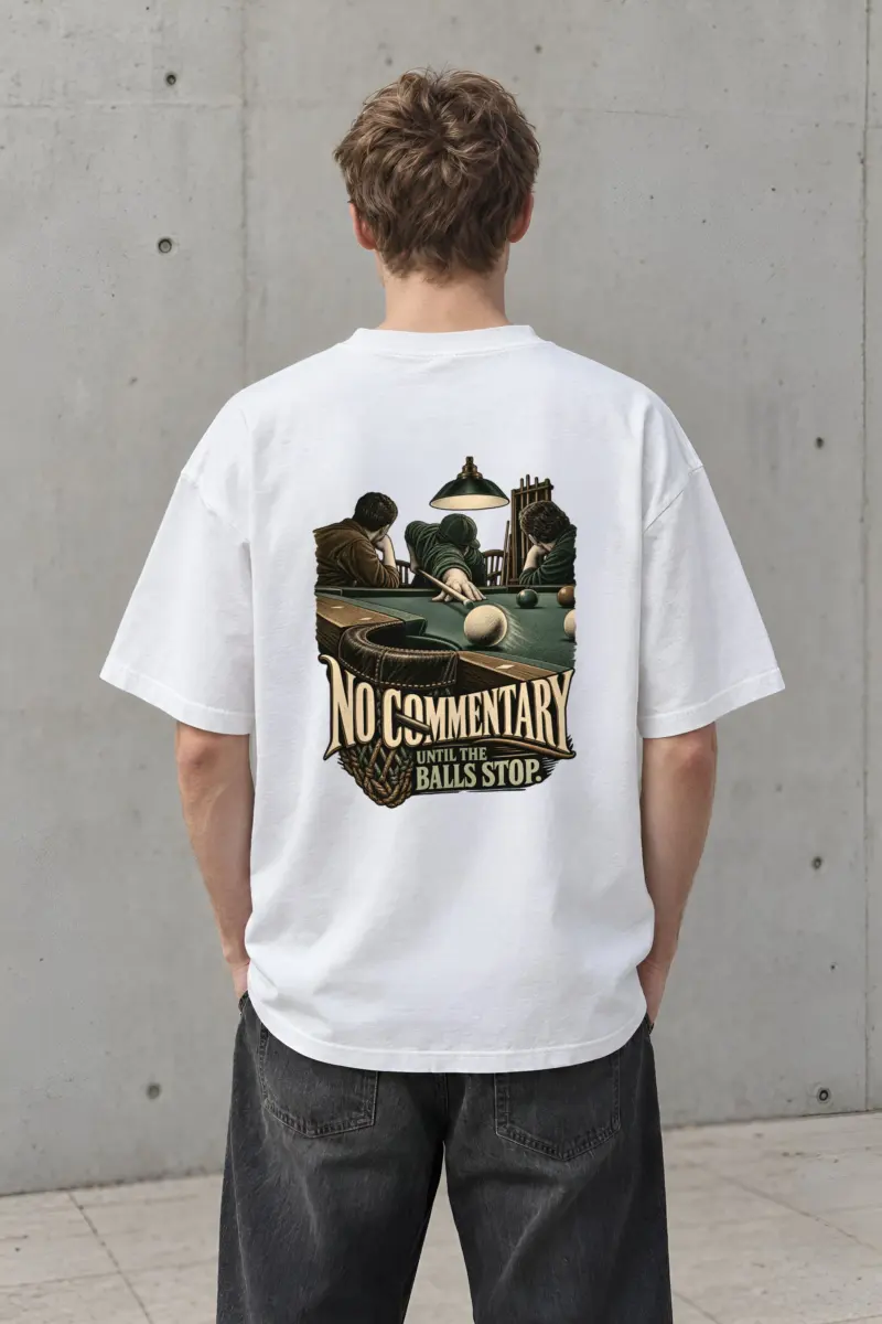 “No Commentary Until The Balls Stop” Men’s Oversized Heavyweight Crewneck T-Shirt