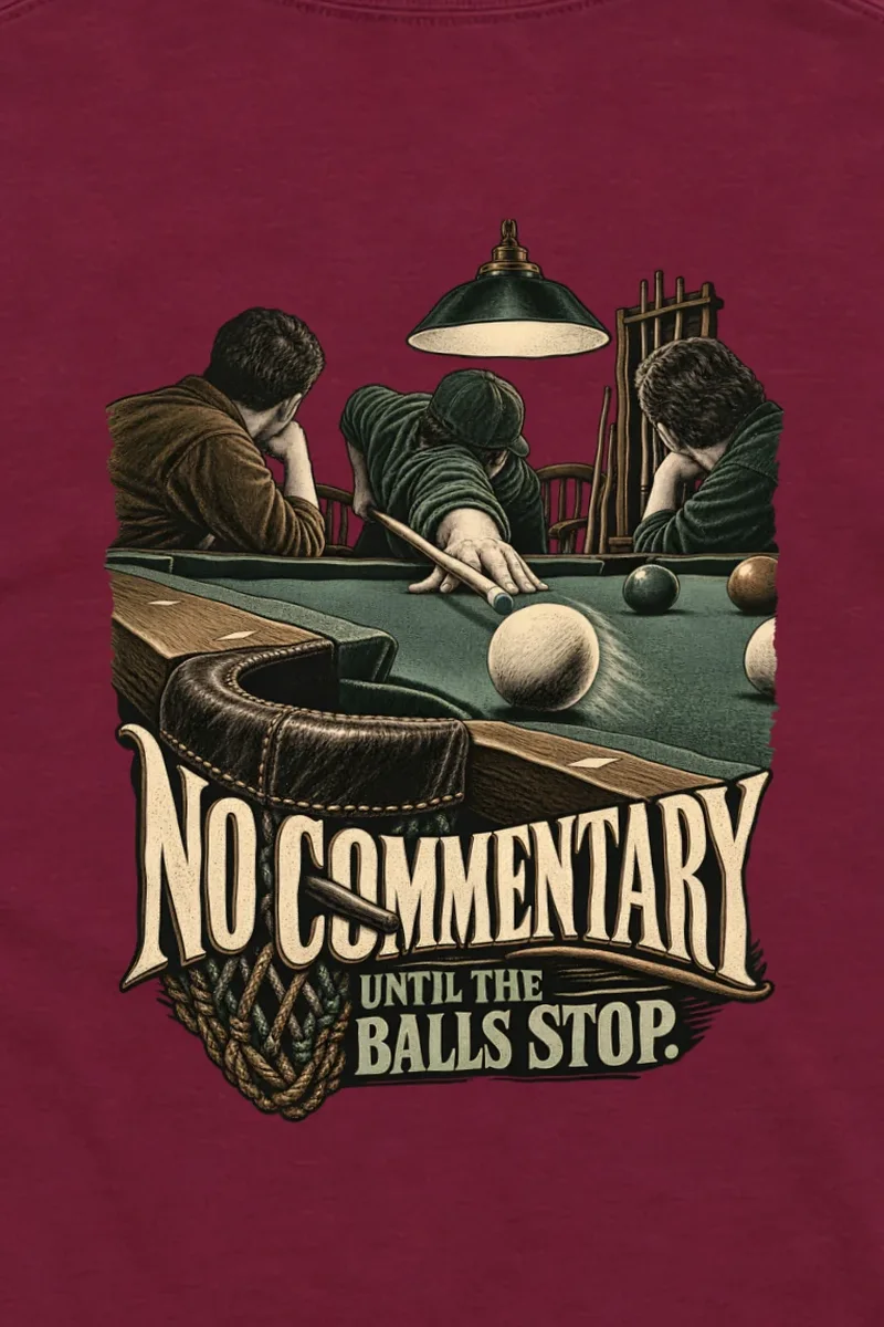 "No Commentary Until The Balls Stop" Unisex Longsleeve T-shirt - the graphic up close