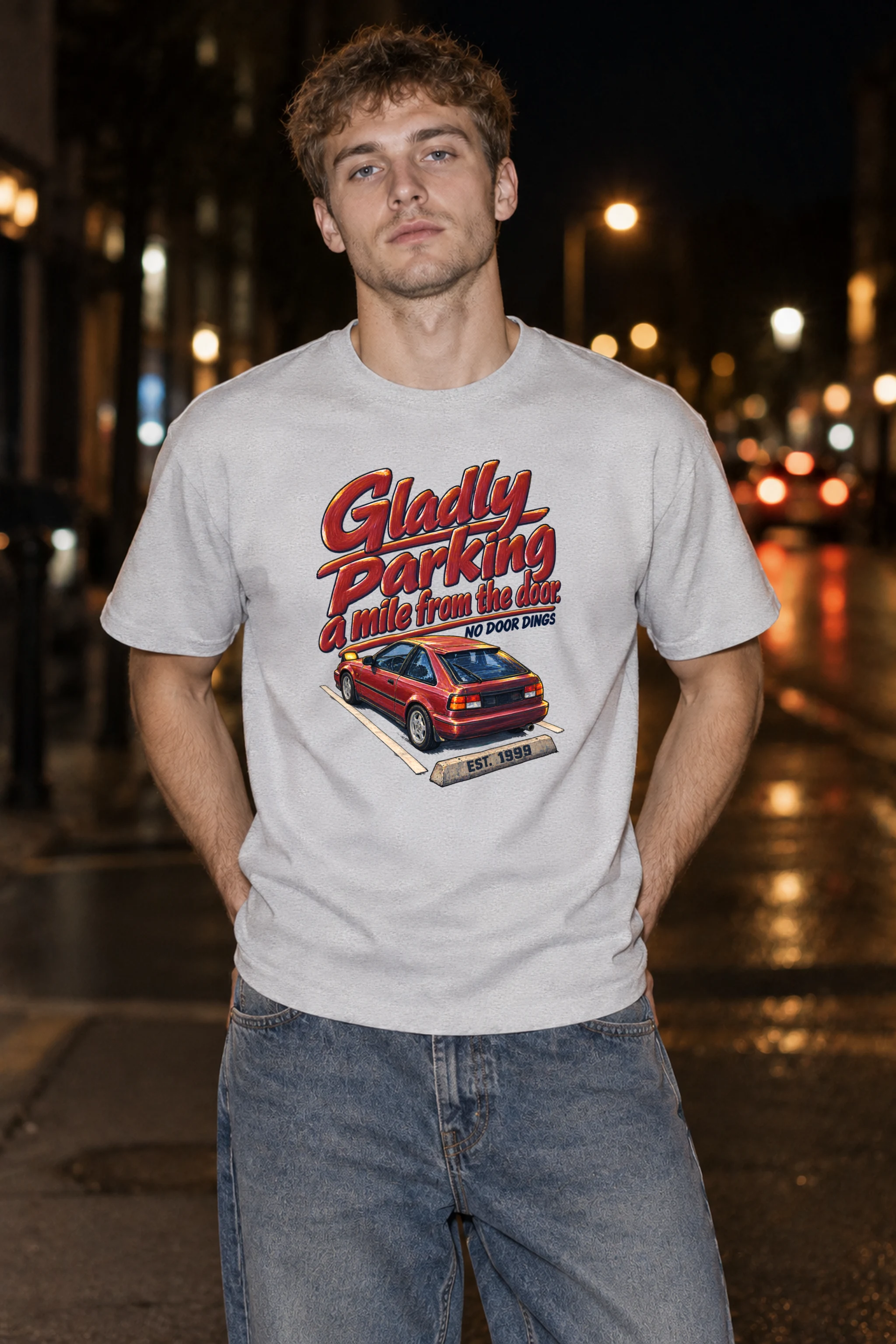 "No Door Dings" Heavyweight Unisex Crewneck T-shirt