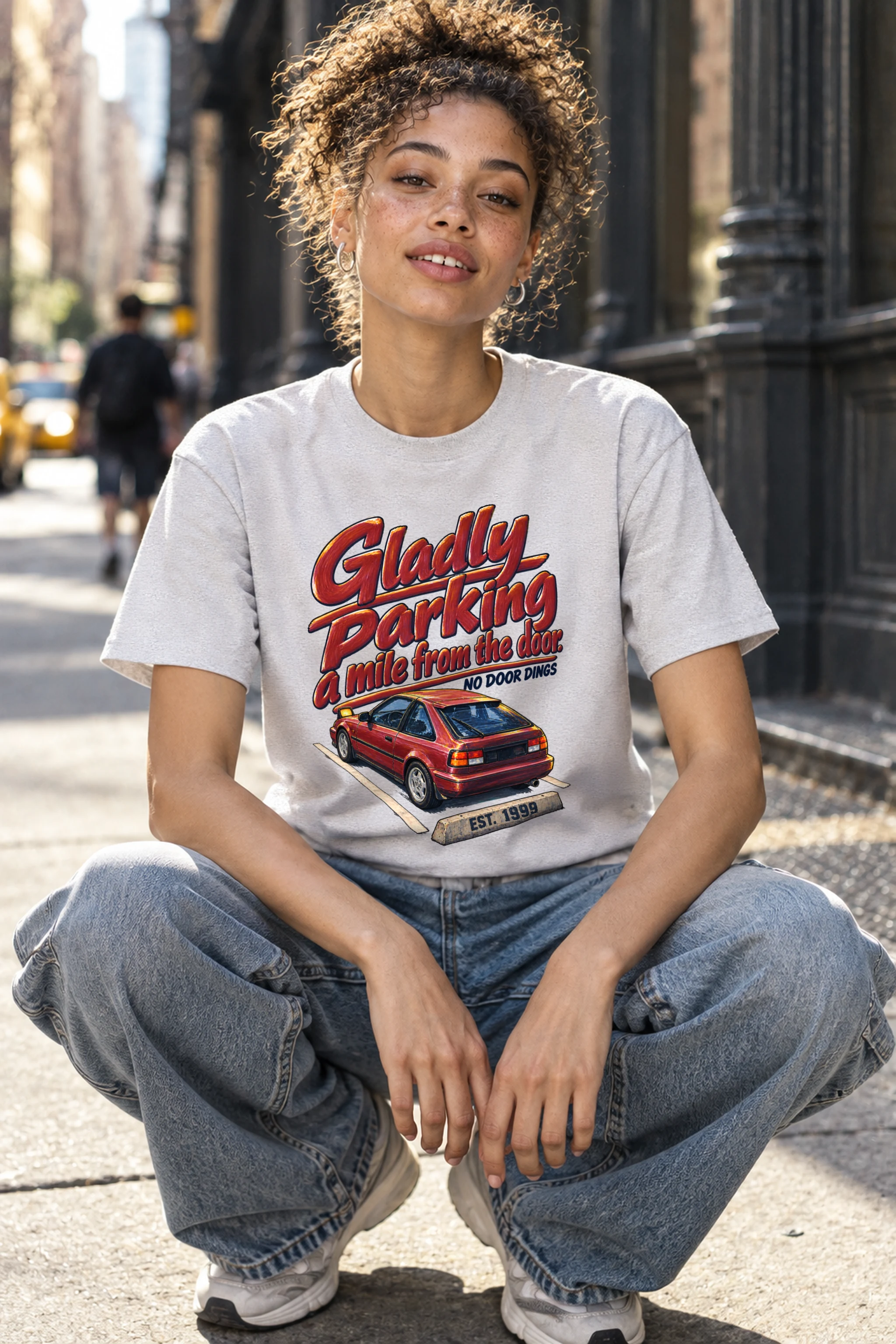 "No Door Dings" Heavyweight Unisex Crewneck T-shirt