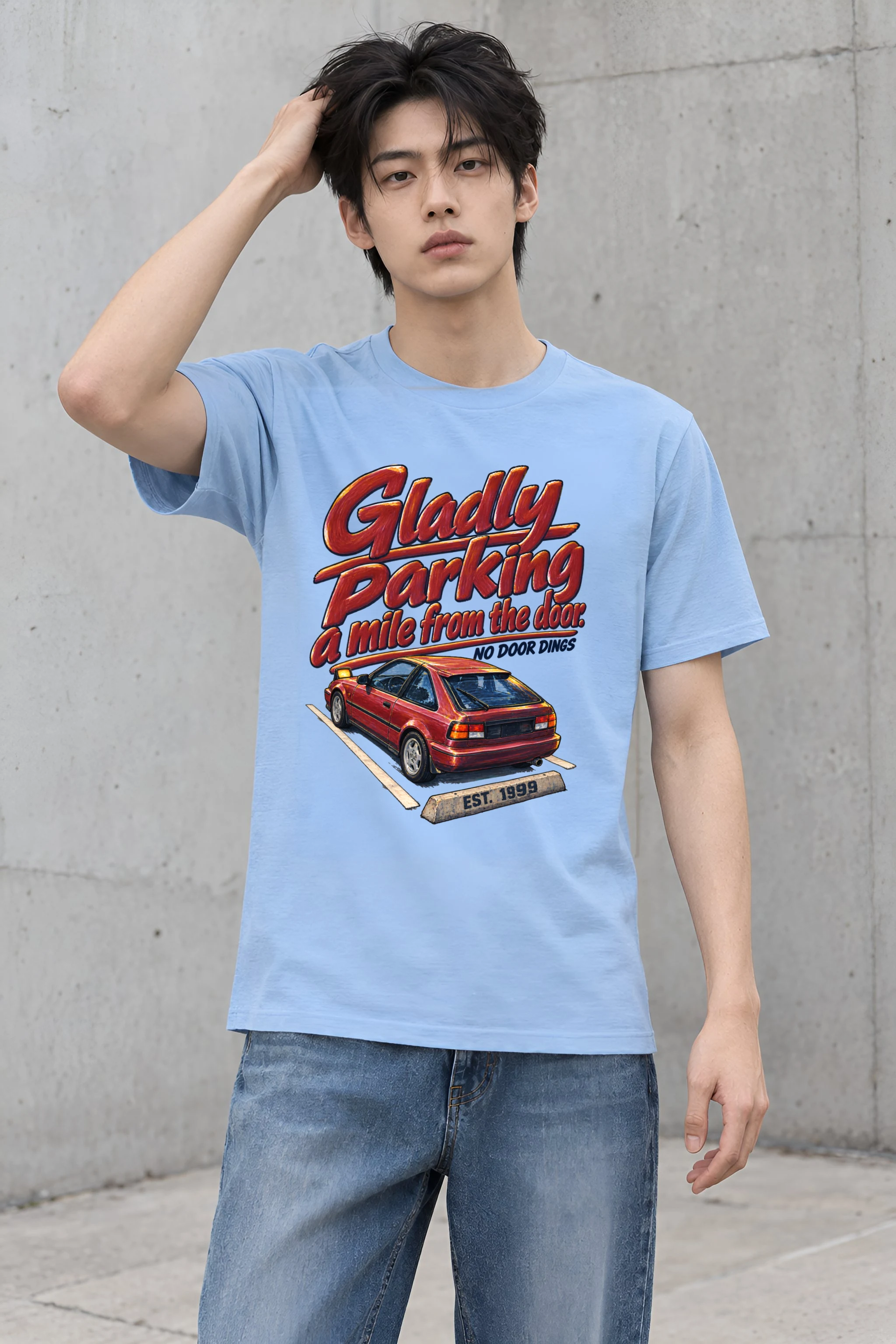 "No Door Dings" Heavyweight Unisex Crewneck T-shirt