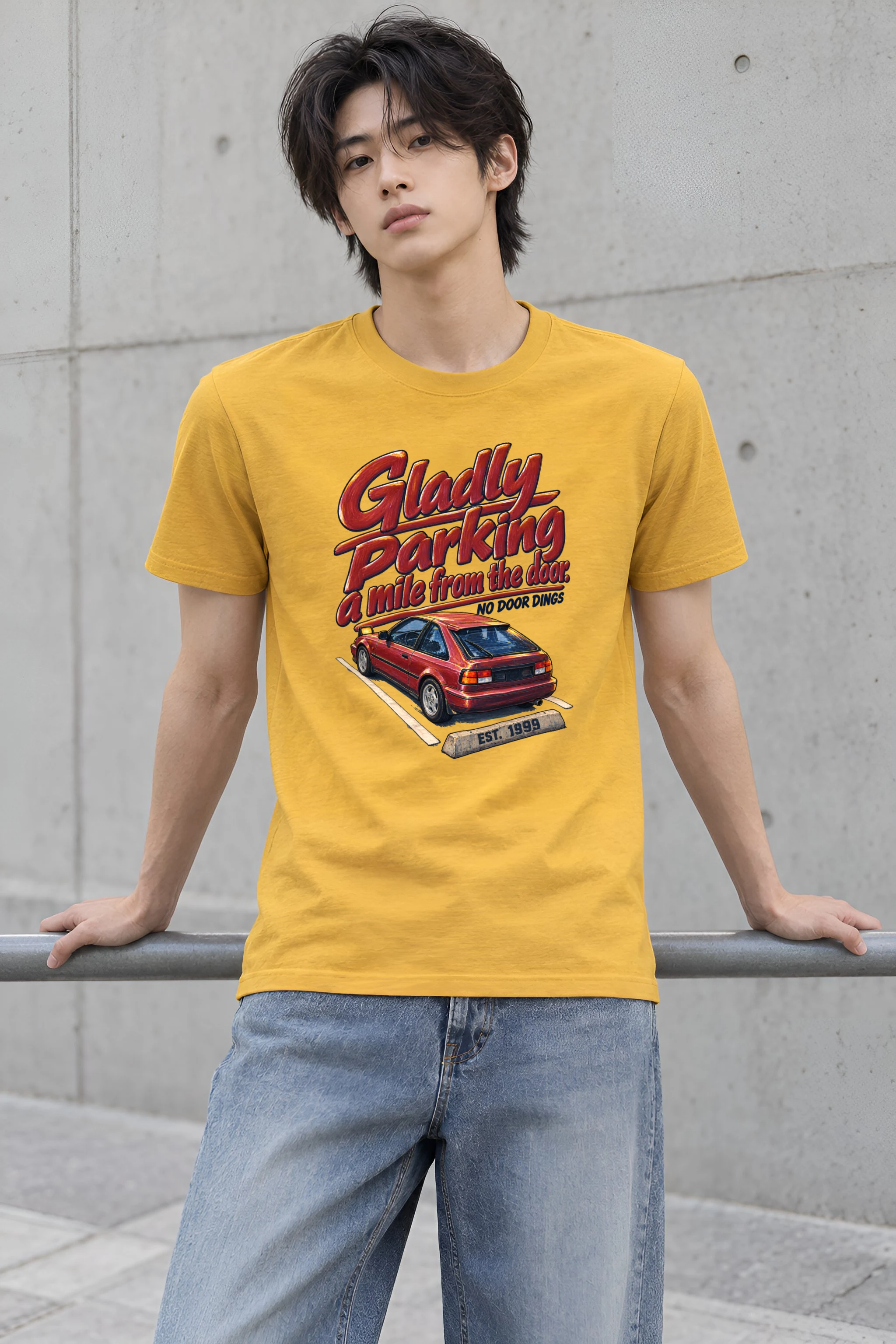 "No Door Dings" Heavyweight Unisex Crewneck T-shirt