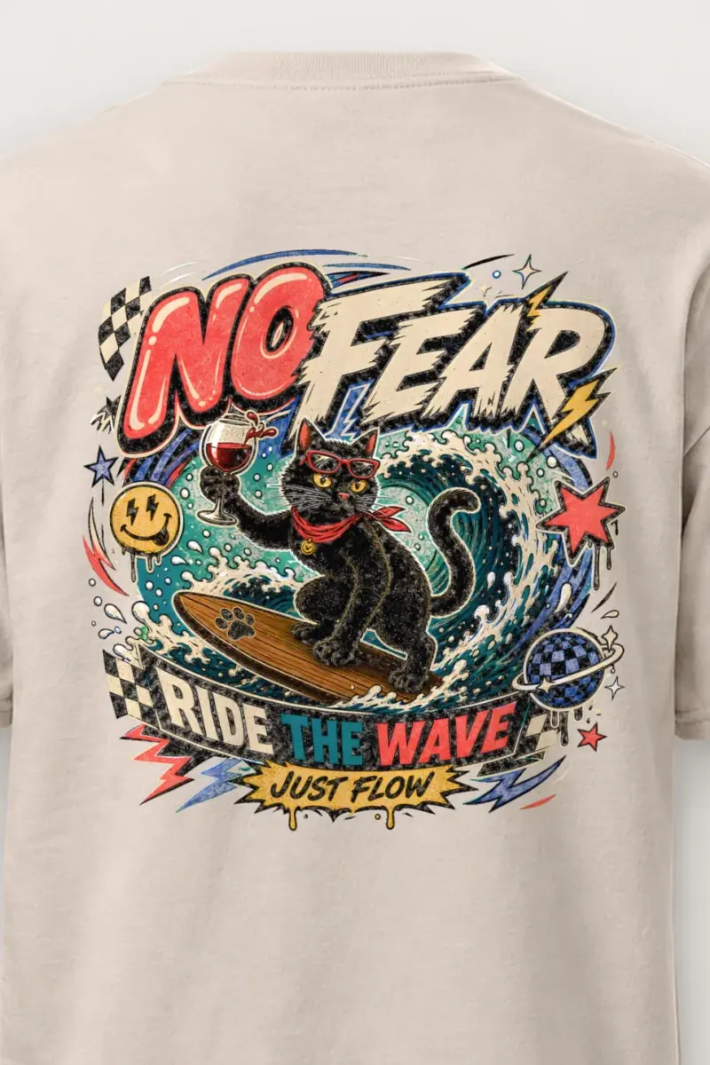 "No Fear Just Flow" Heavyweight Unisex Crewneck T-shirt