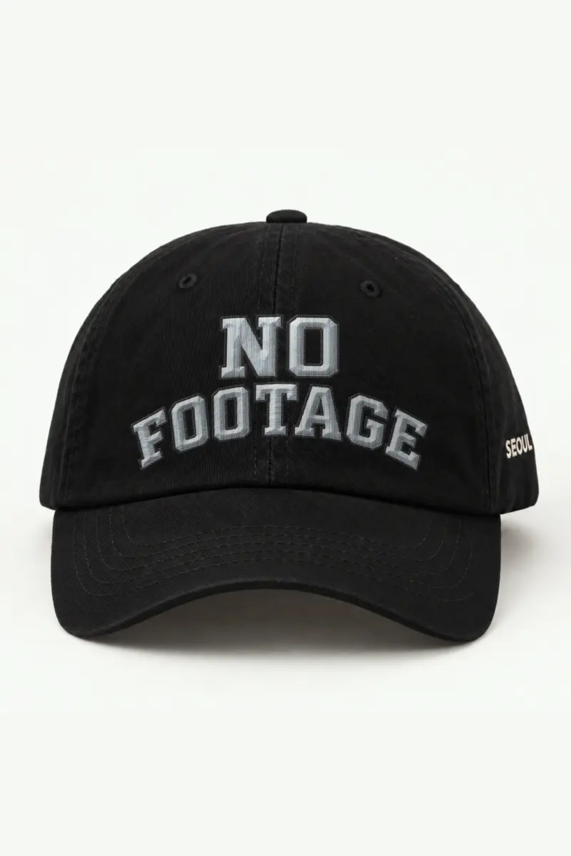 "No Footage" Classic Dad Hat · Embroidered — black/cap-front