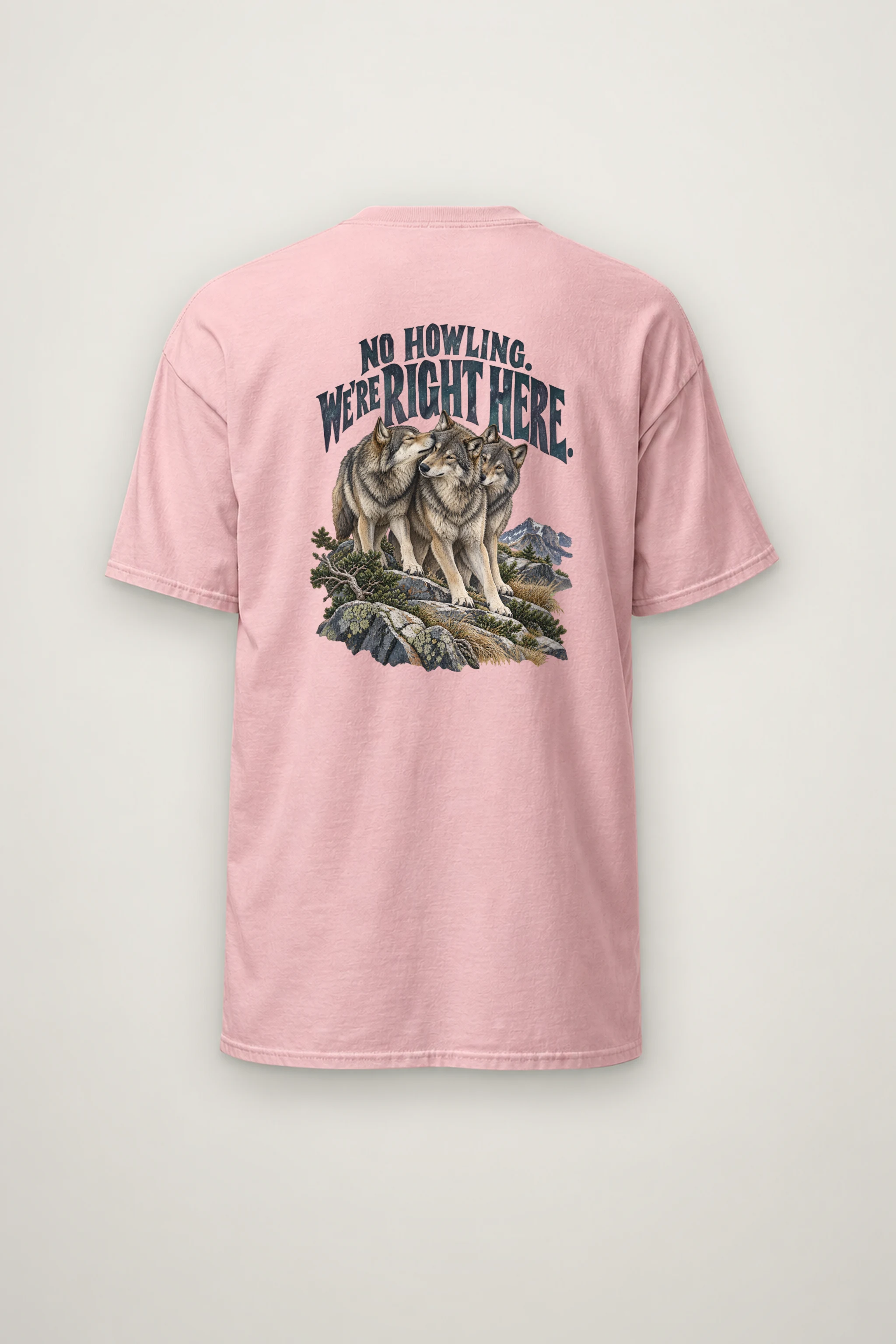 "No Howling. We're Right Here." Heavyweight Unisex Crewneck T-shirt