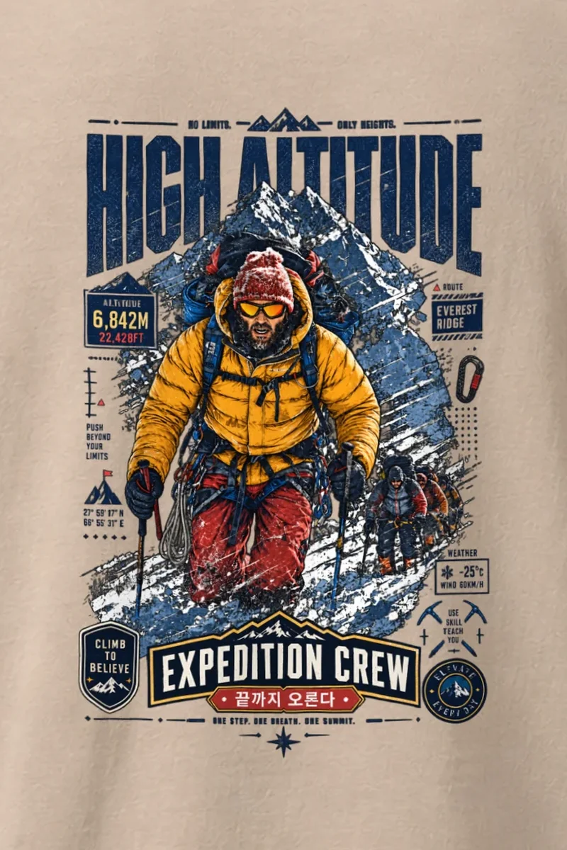 "No Limits Only Heights" Heavyweight Unisex Crewneck T-shirt