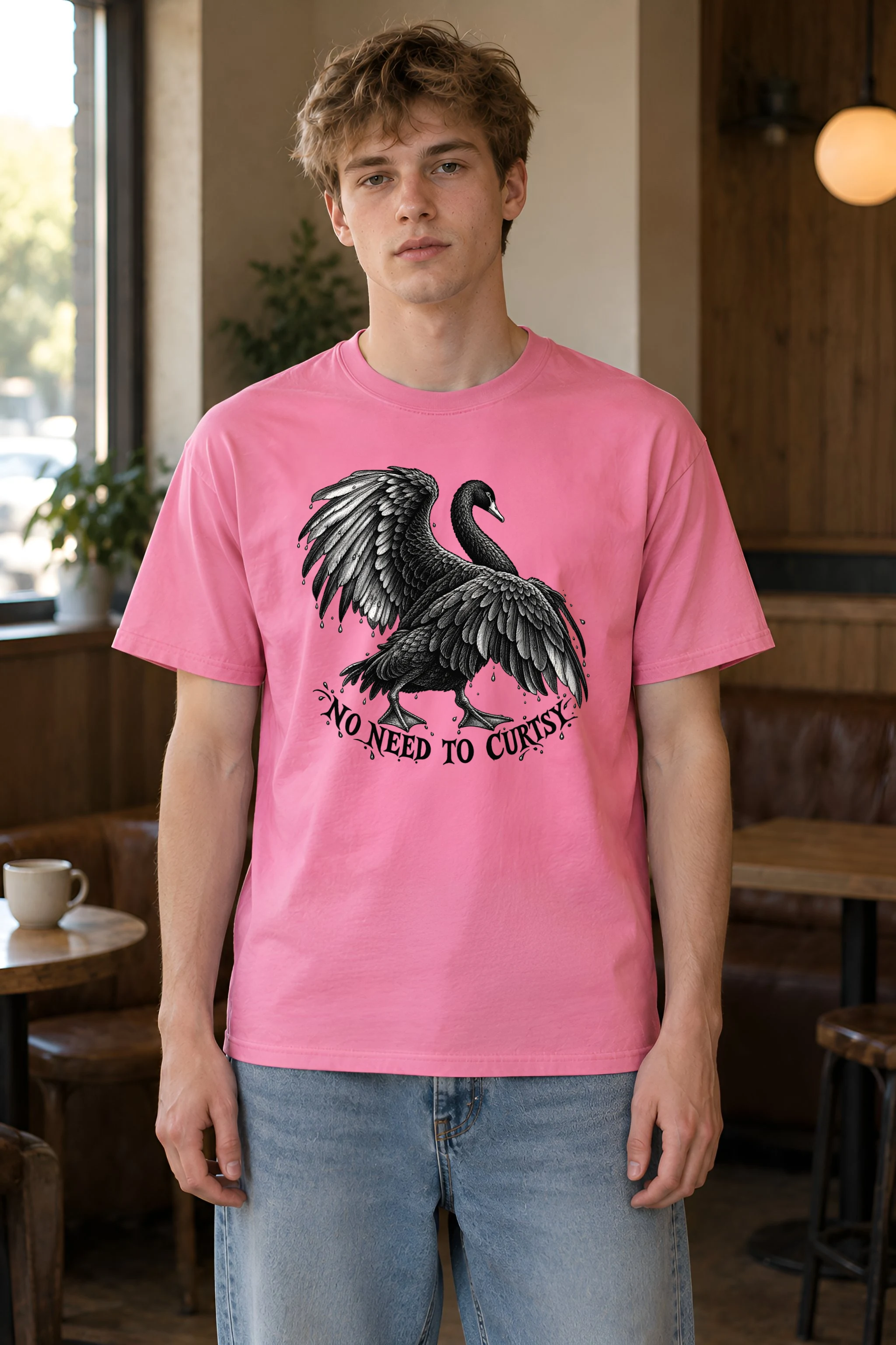 "No Need to Curtsy" Heavyweight Unisex Crewneck T-shirt