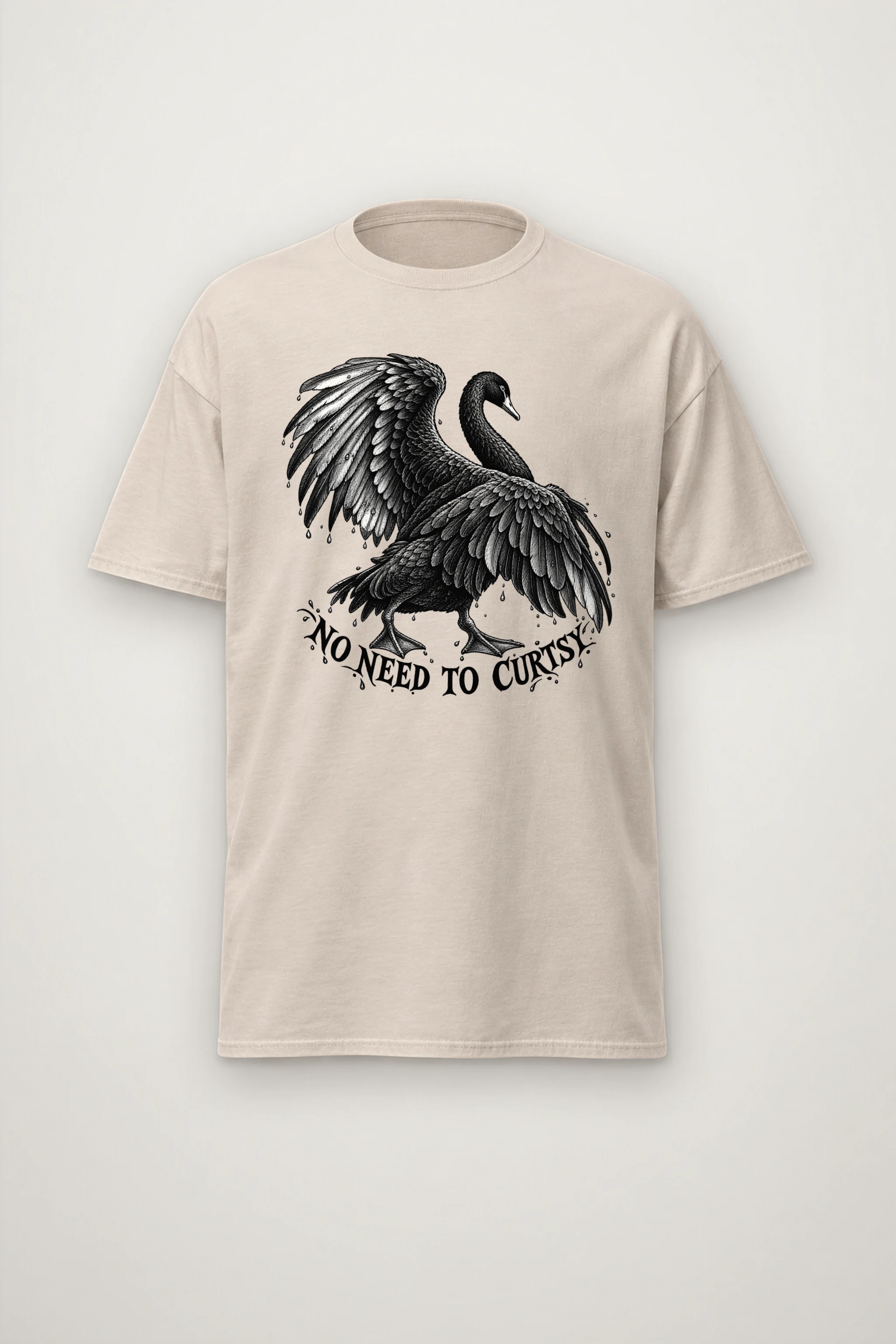 "No Need to Curtsy" Heavyweight Unisex Crewneck T-shirt