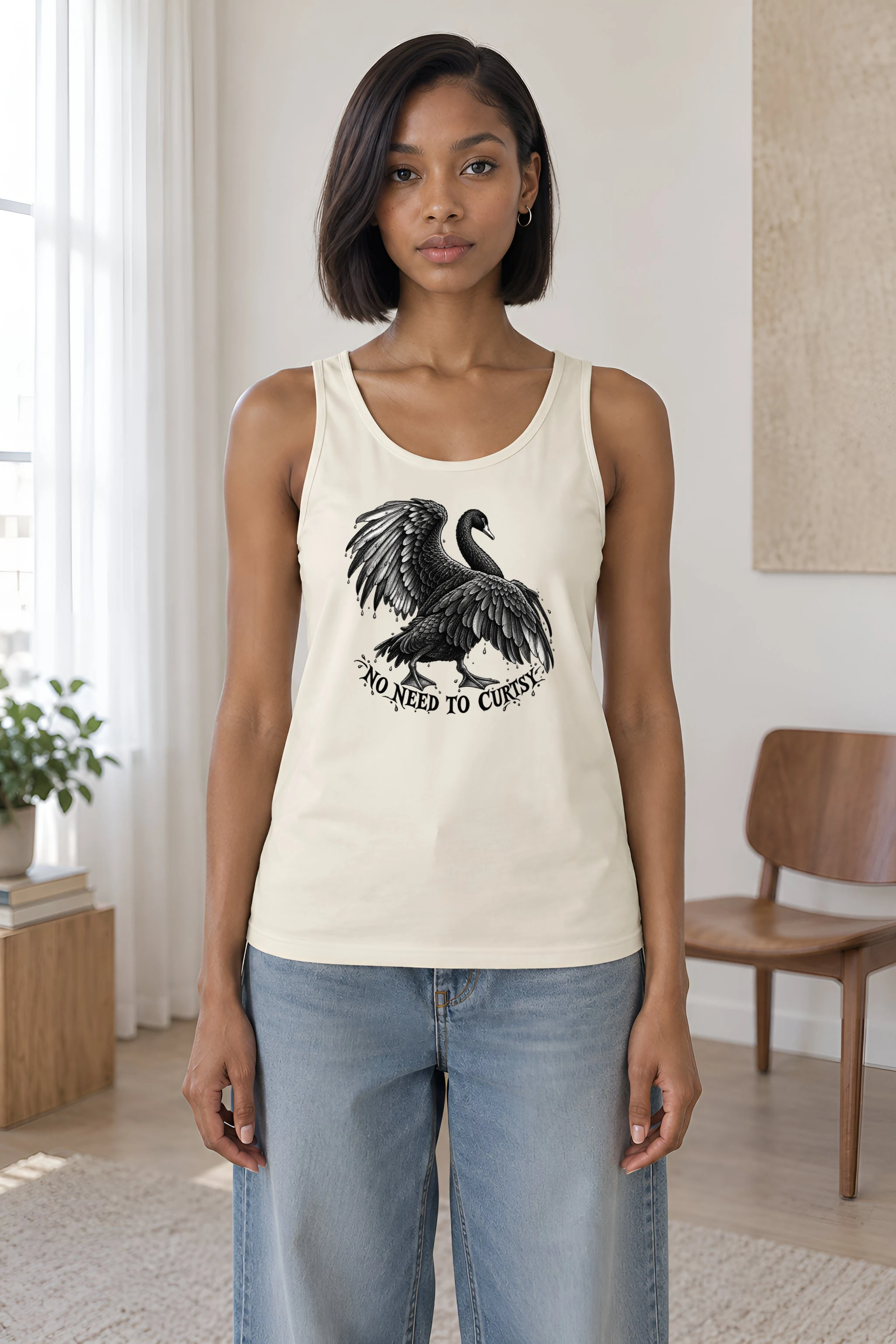 "No Need to Curtsy" Unisex Jersey Tank