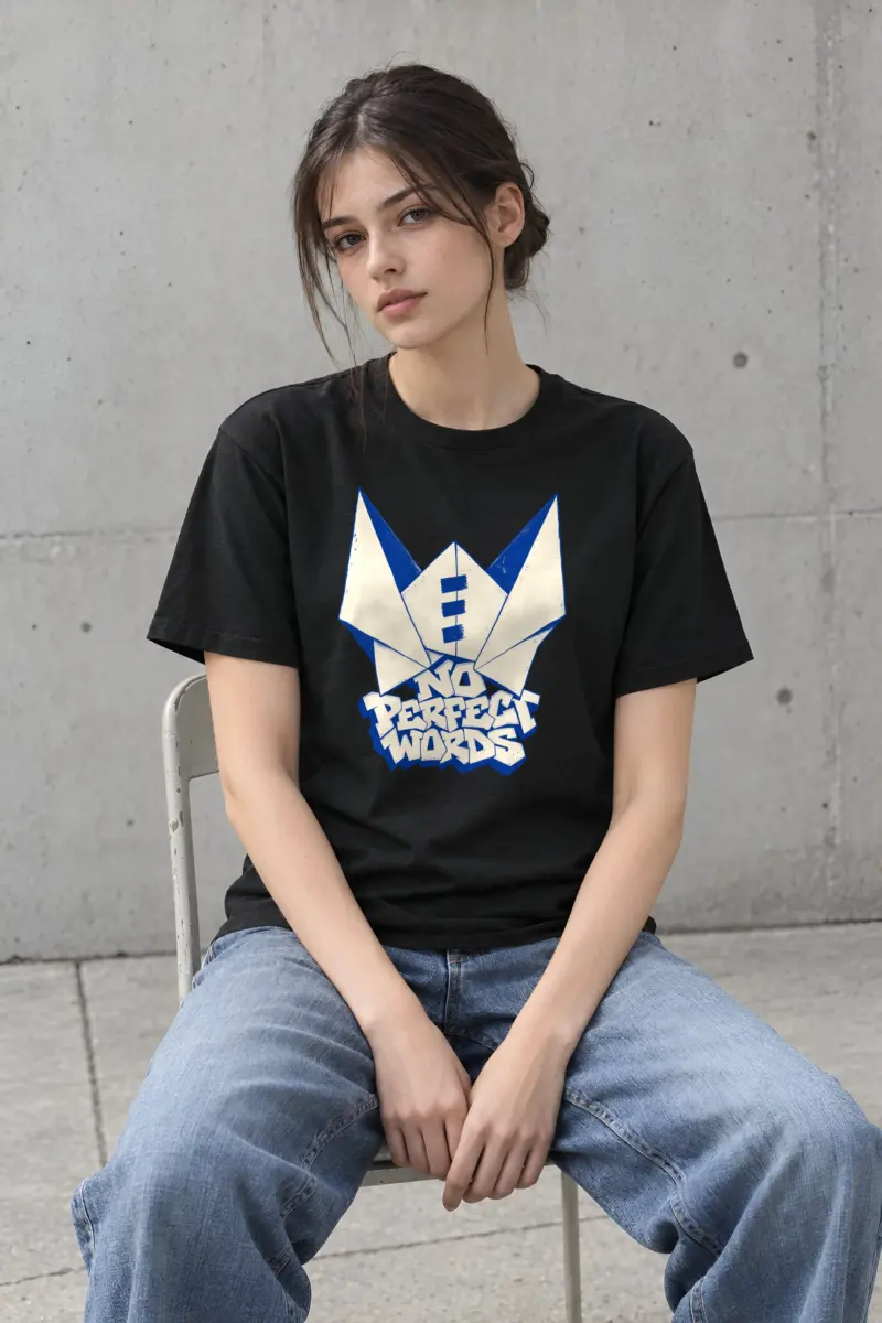"NO PERFECT WORDS" Heavyweight Unisex Crewneck T-shirt