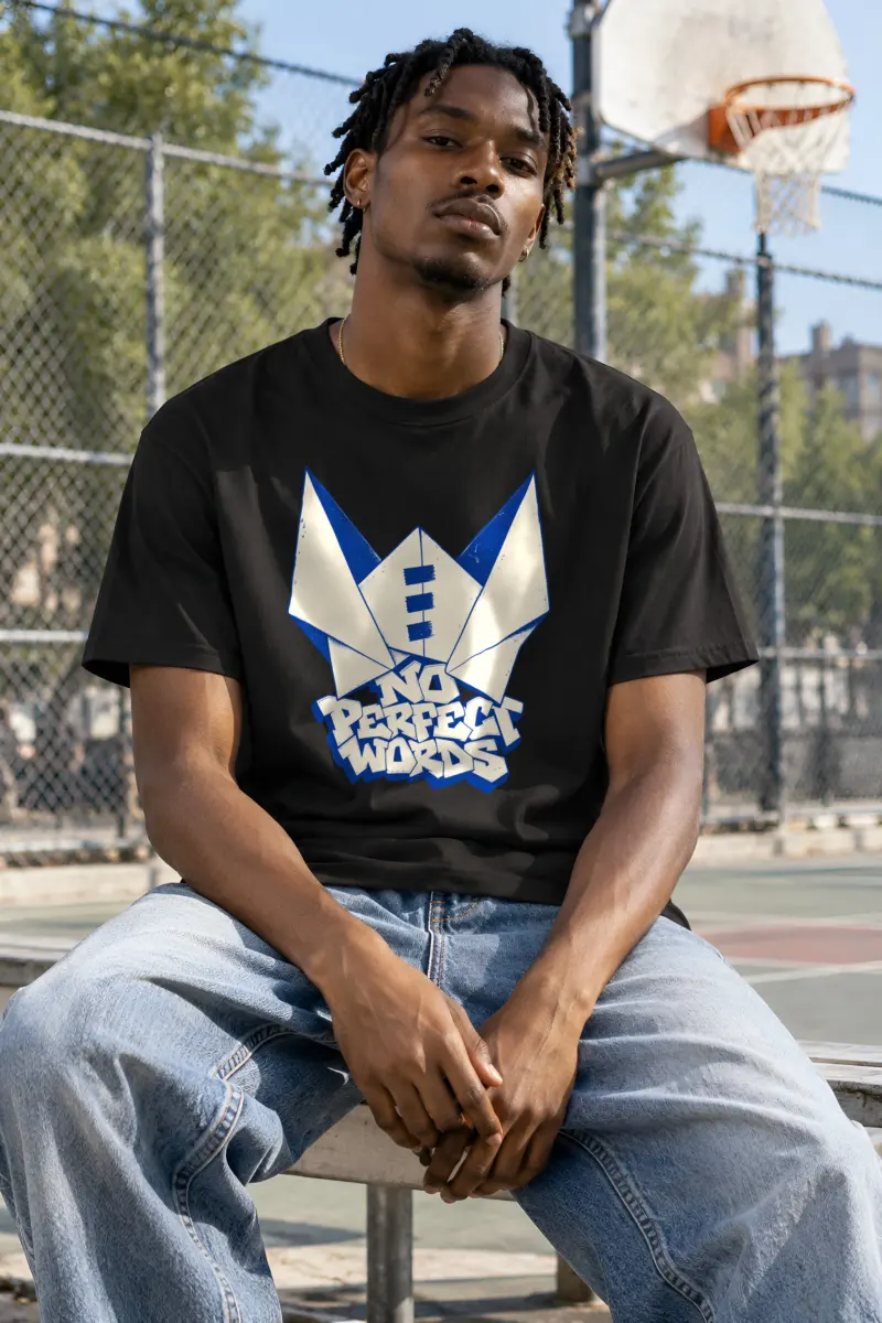 "NO PERFECT WORDS" Heavyweight Unisex Crewneck T-shirt