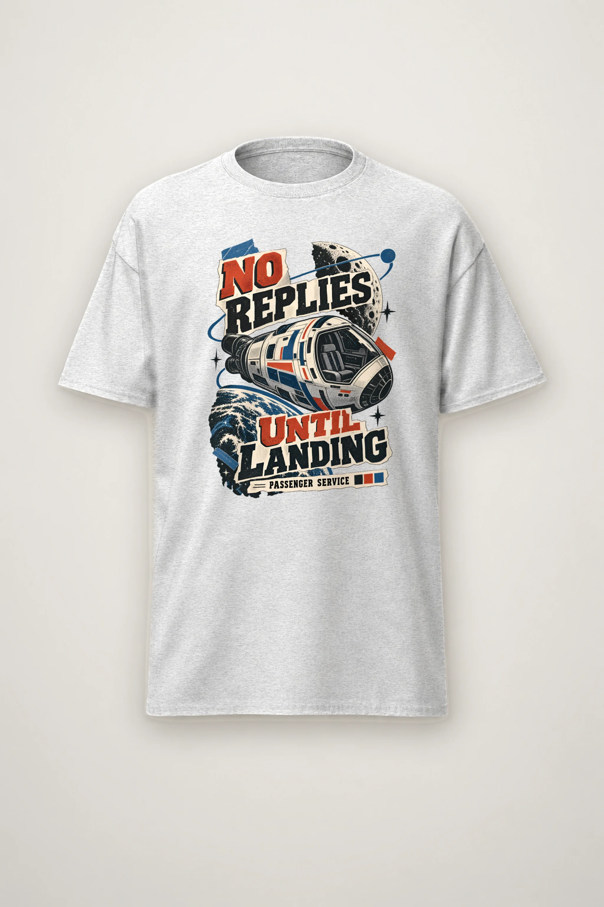"No Replies Until Landing" Heavyweight Unisex Crewneck T-shirt