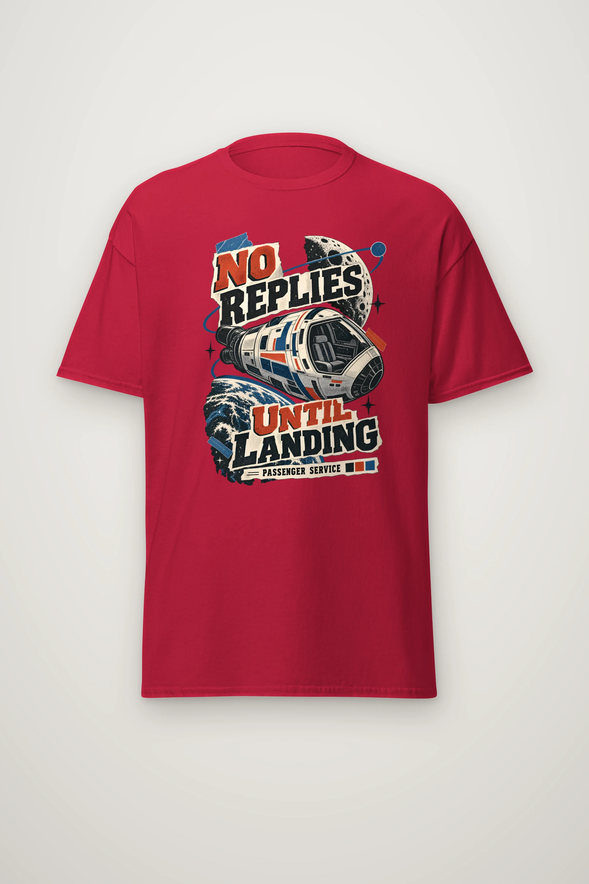 "No Replies Until Landing" Heavyweight Unisex Crewneck T-shirt