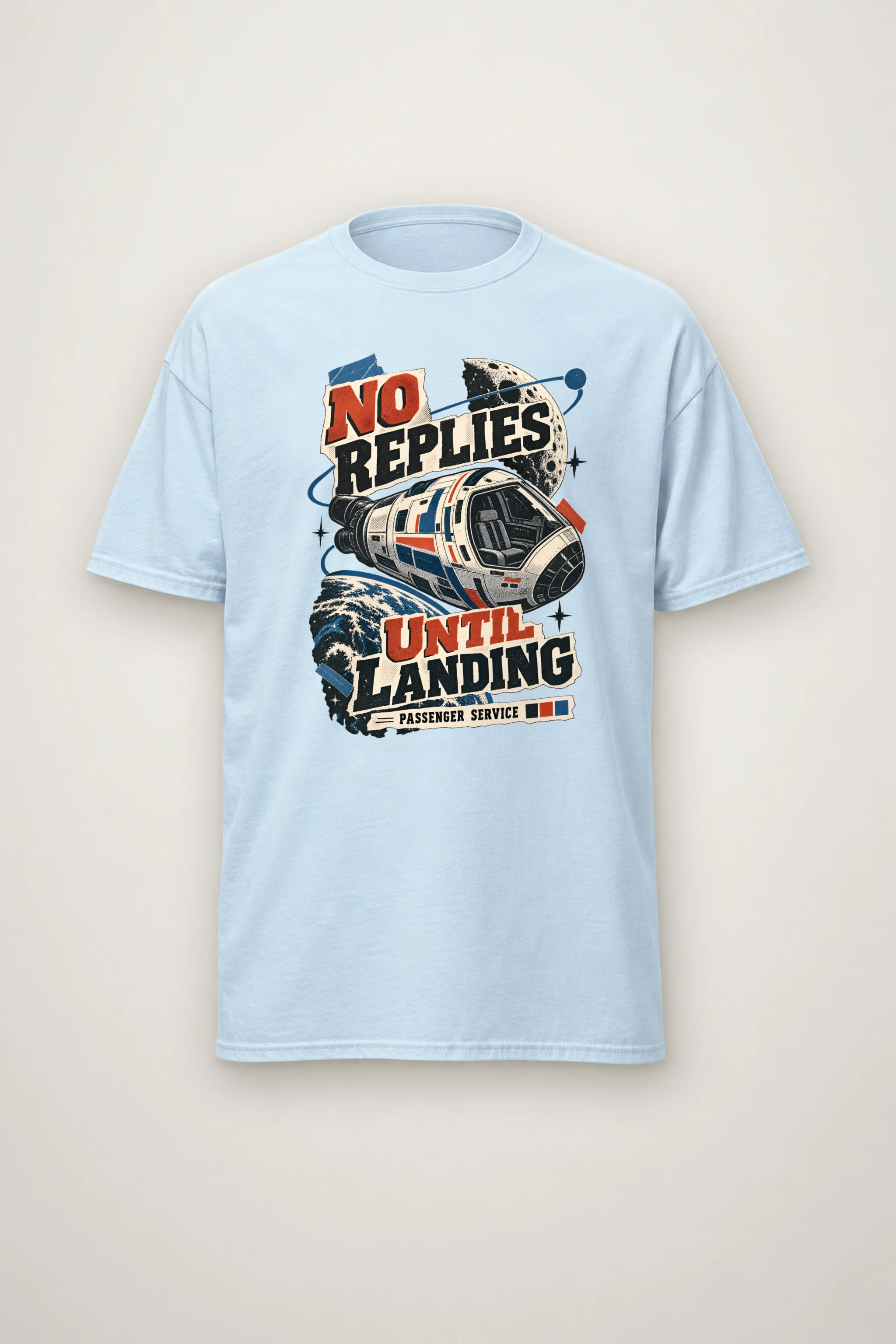 "No Replies Until Landing" Heavyweight Unisex Crewneck T-shirt
