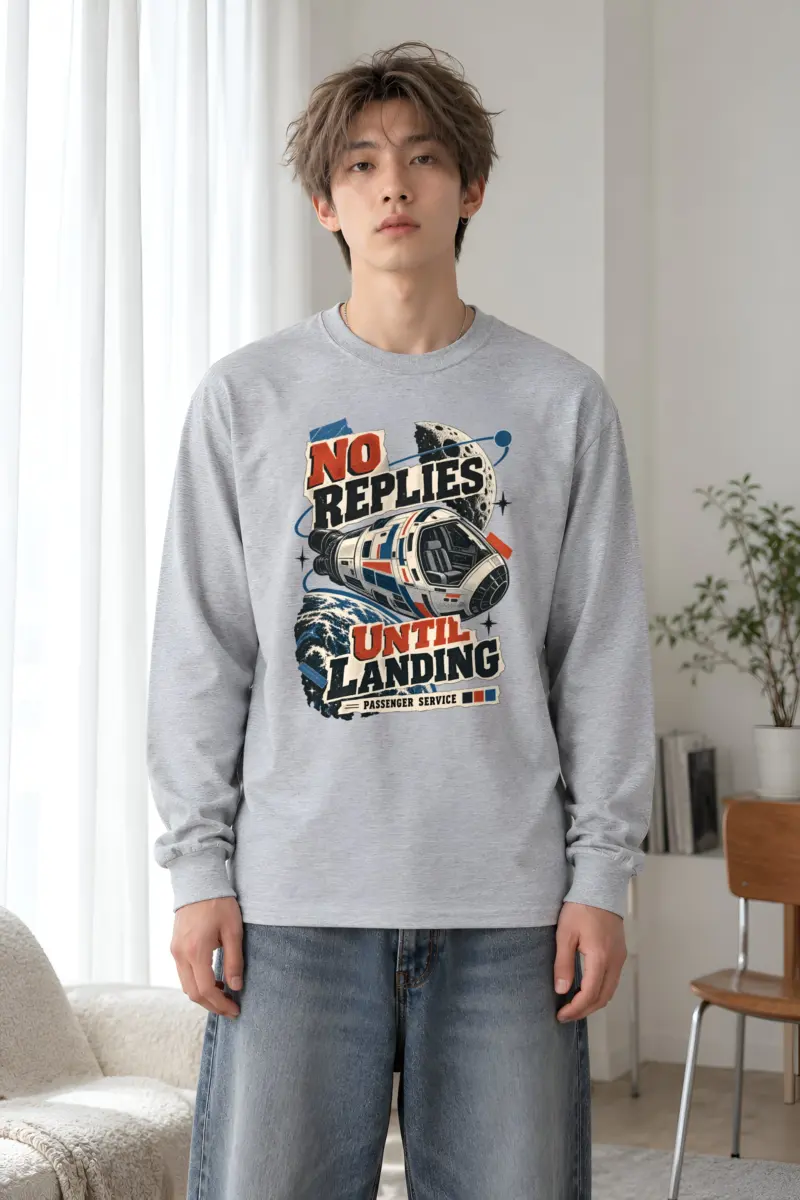 "No Replies Until Landing" Unisex Longsleeve T-shirt