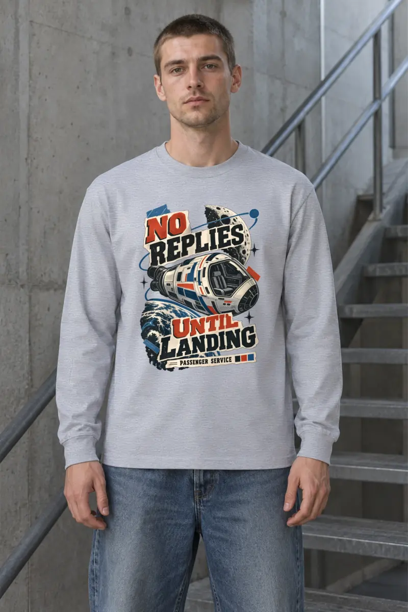 "No Replies Until Landing" Unisex Longsleeve T-shirt