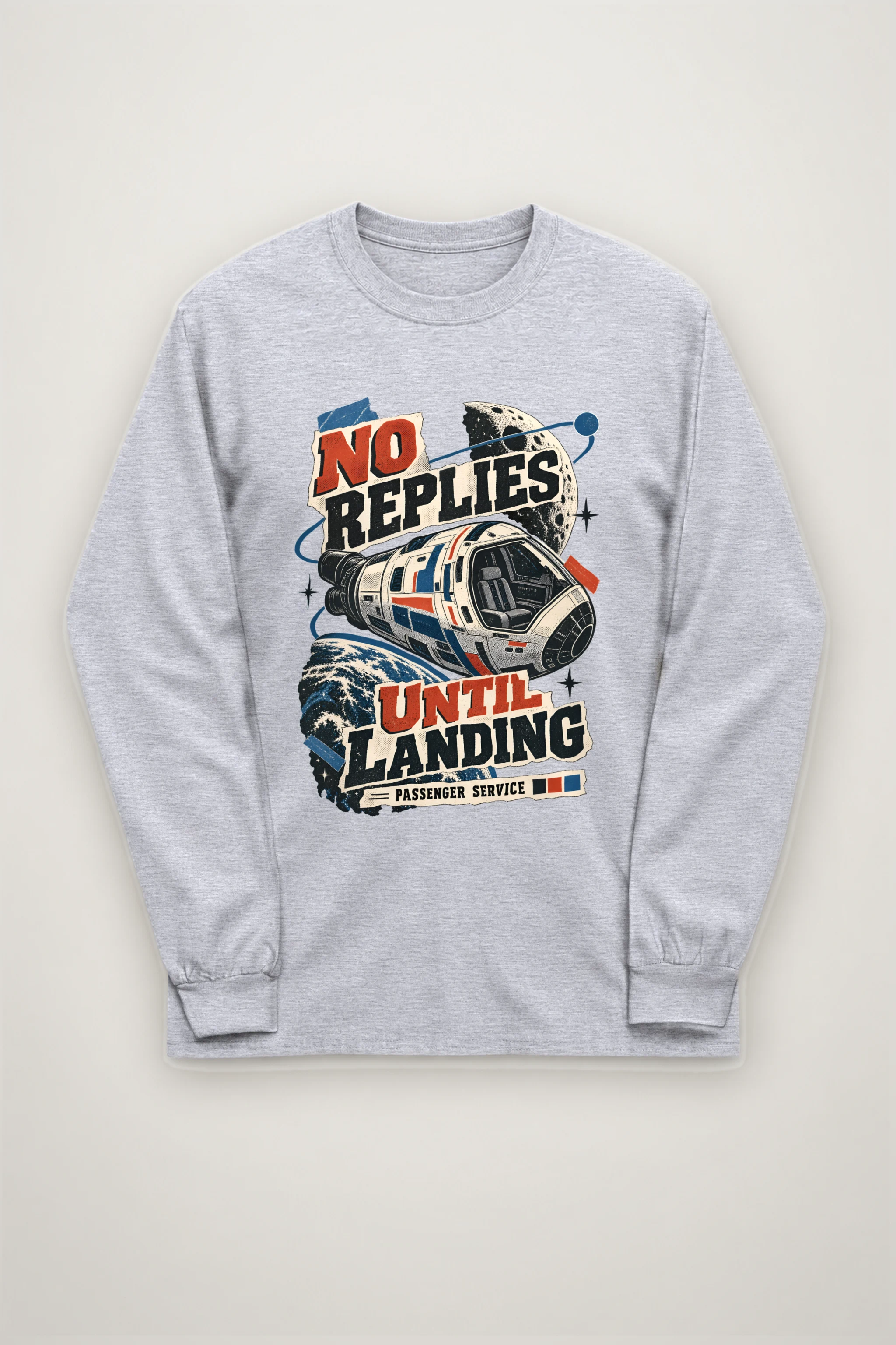 "No Replies Until Landing" Unisex Longsleeve T-shirt