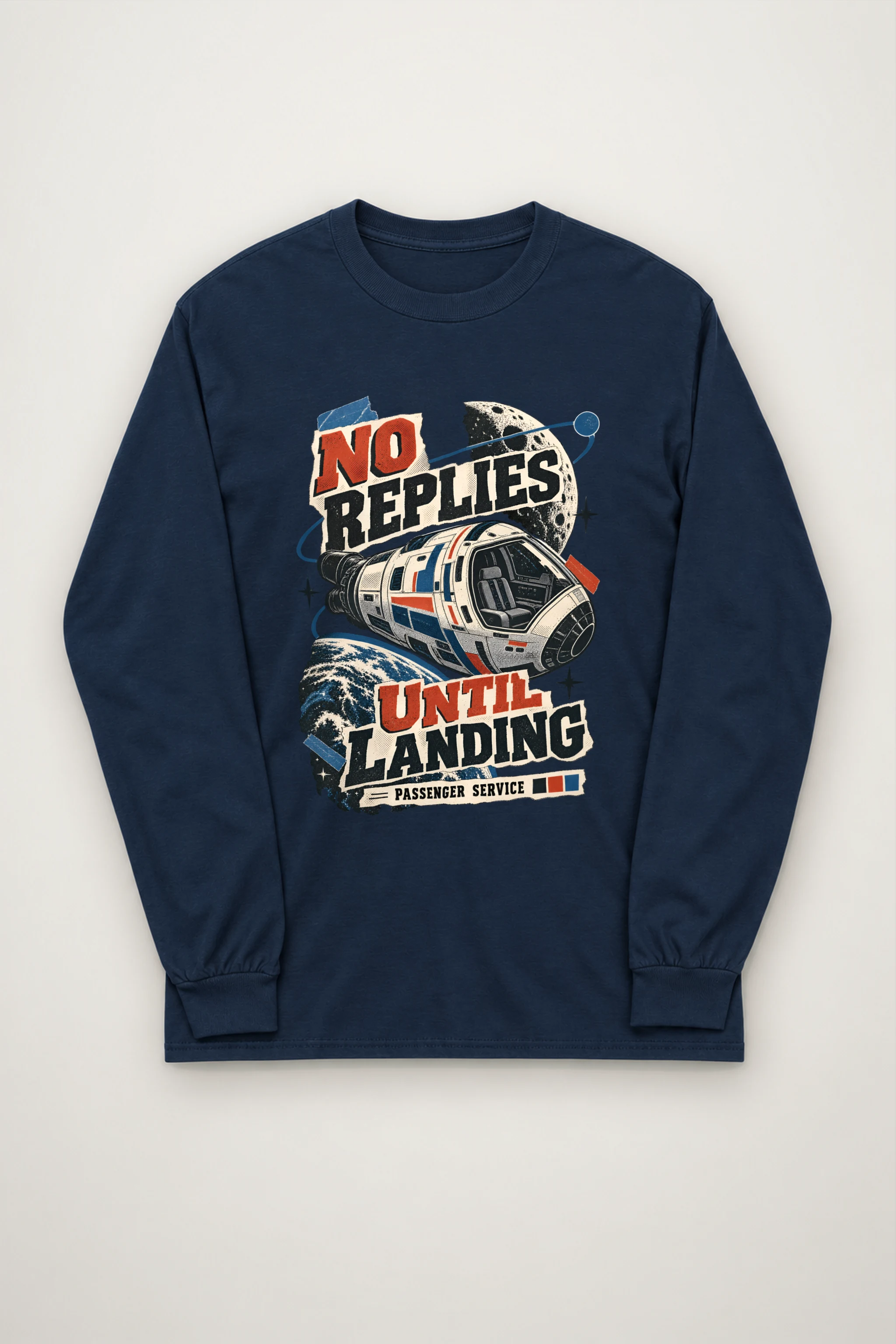 "No Replies Until Landing" Unisex Longsleeve T-shirt