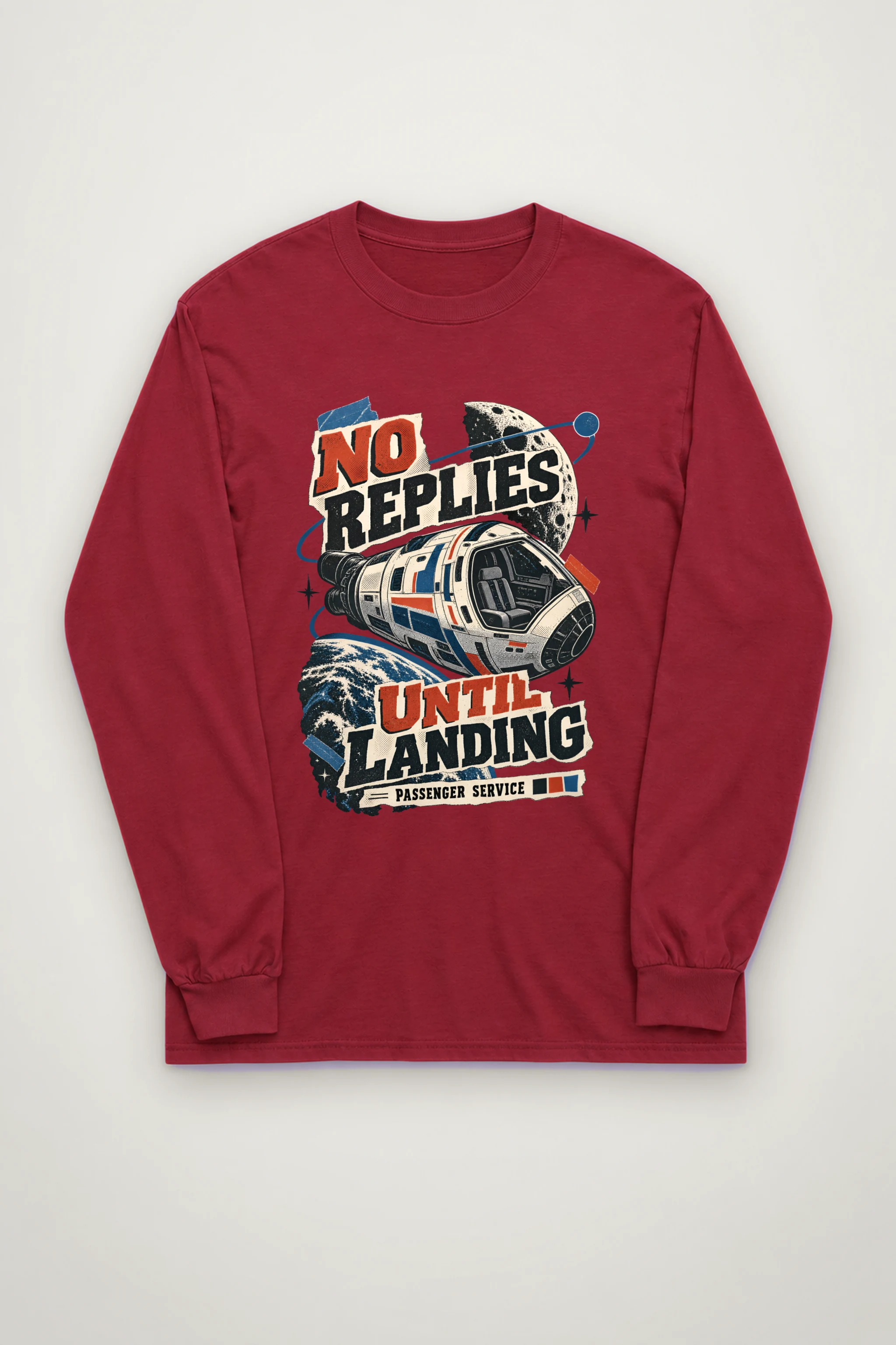 "No Replies Until Landing" Unisex Longsleeve T-shirt