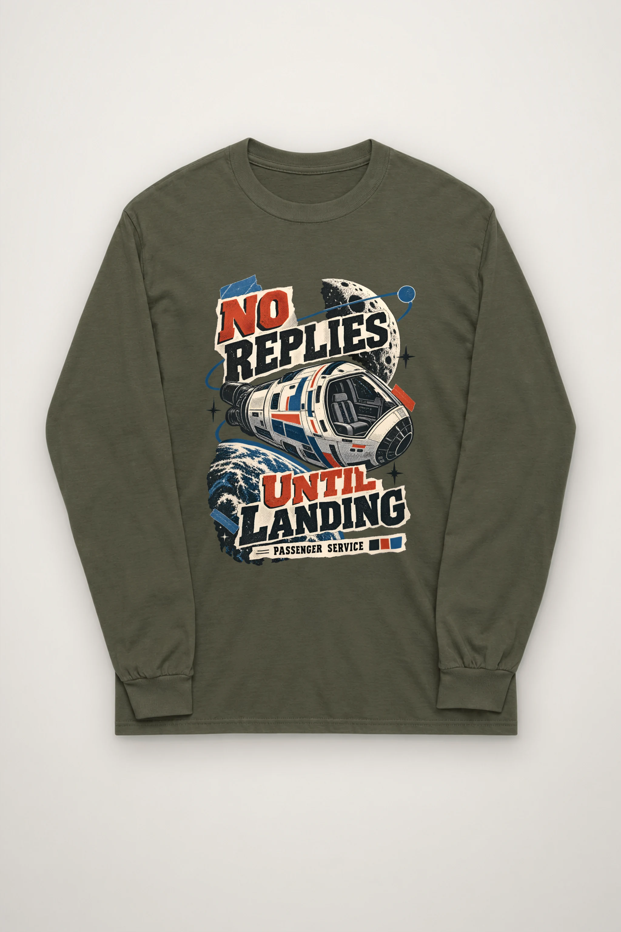 "No Replies Until Landing" Unisex Longsleeve T-shirt