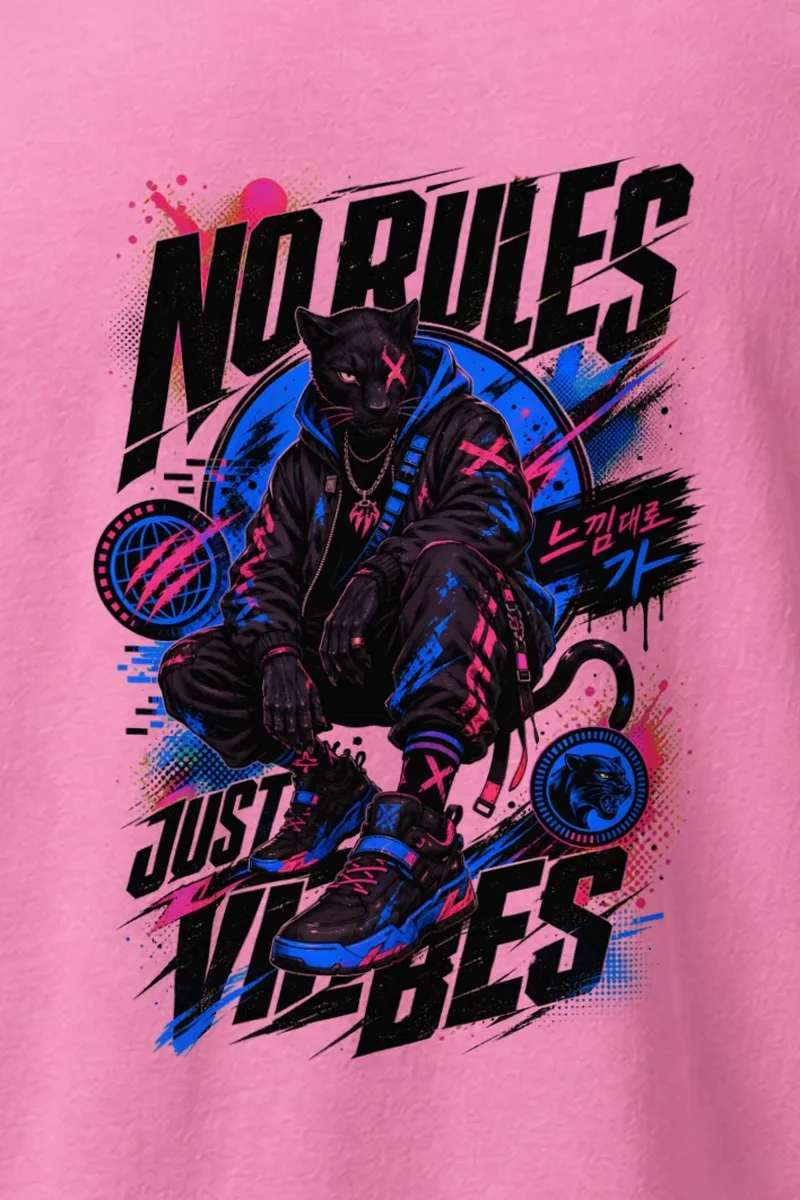 "No Rules Just Vibes" Heavyweight Unisex Crewneck T-shirt