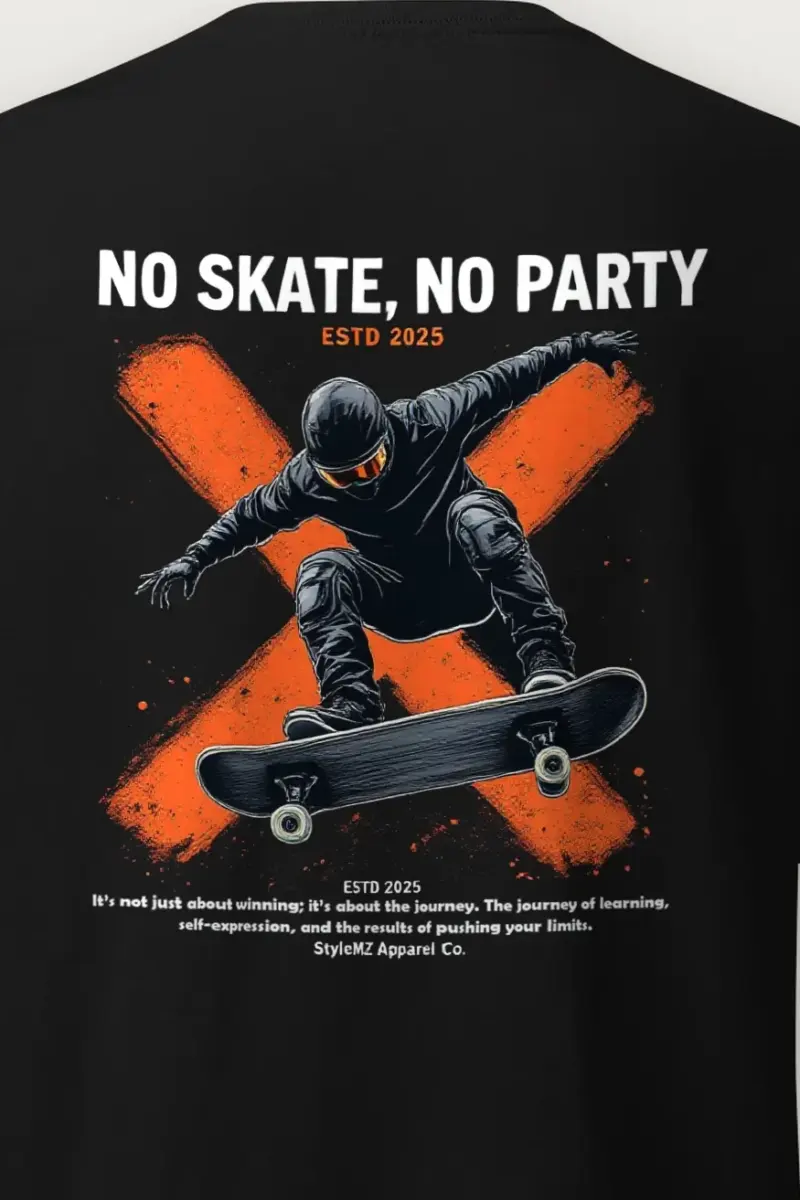 "No Skate, No Party" Heavyweight Unisex Crewneck T-shirt