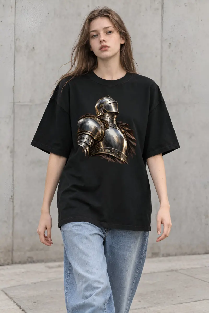 "No Throne Required" Unisex Oversized Heavyweight Crewneck T-Shirt