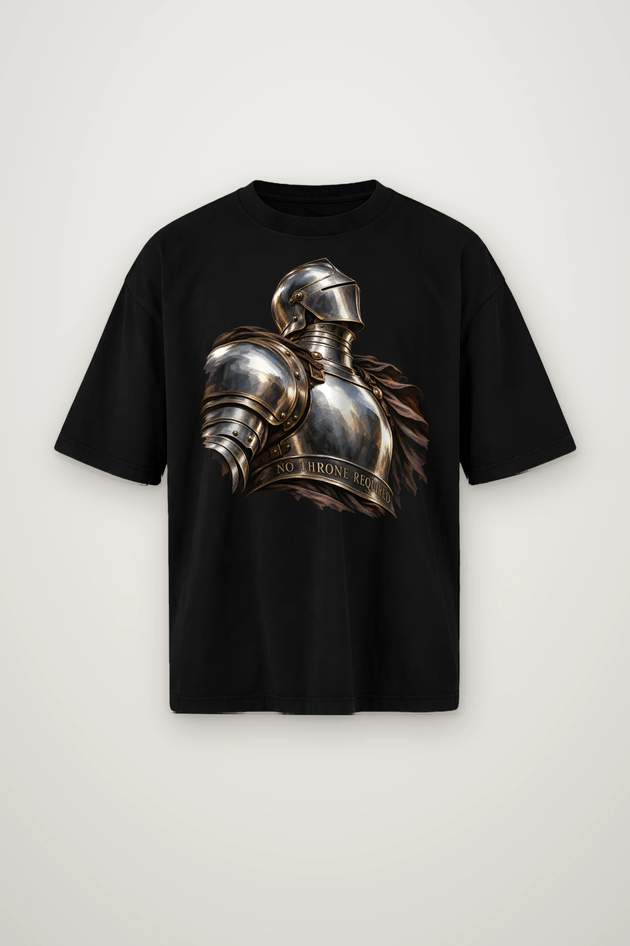 "No Throne Required" Men's Oversized Heavyweight Crewneck T-Shirt