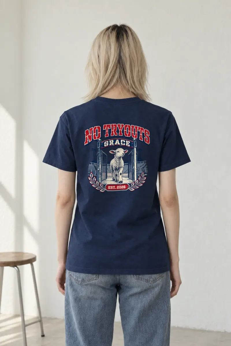 "No Tryouts Grace" Heavyweight Unisex Crewneck T-shirt