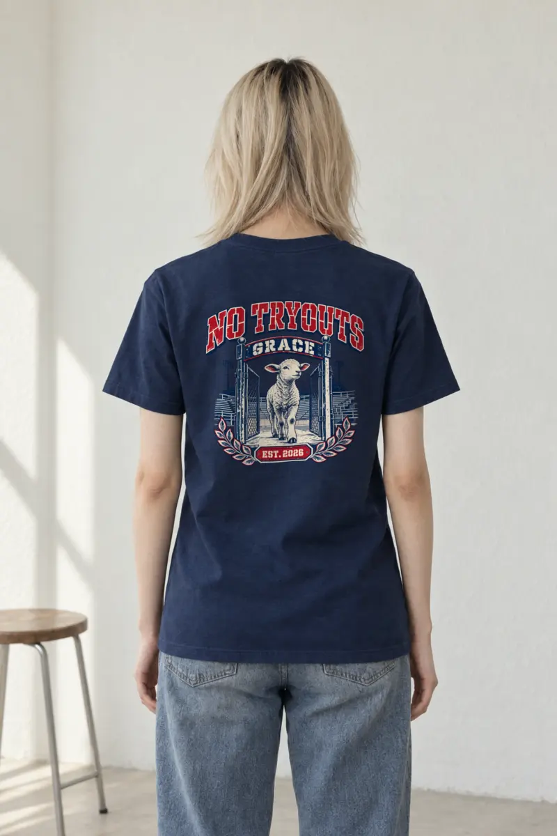 "No Tryouts Grace" Heavyweight Unisex Crewneck T-shirt