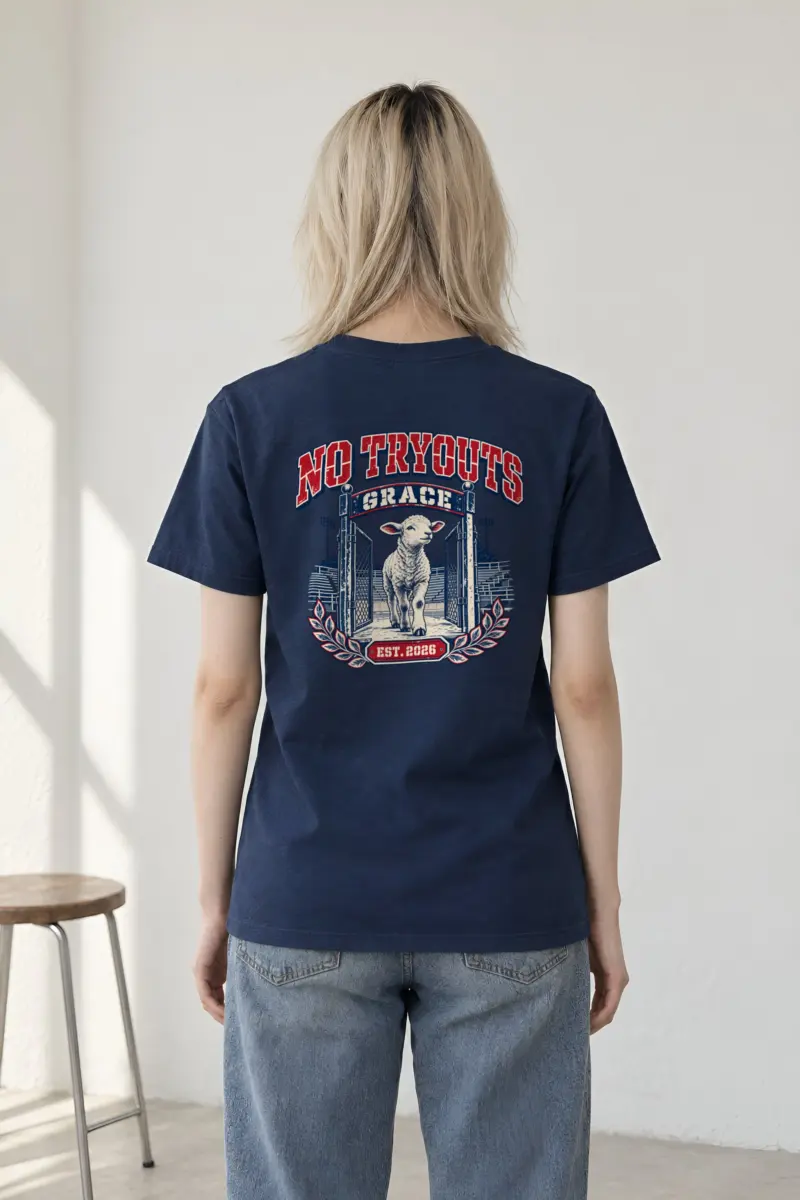 "No Tryouts Grace" Heavyweight Unisex Crewneck T-shirt