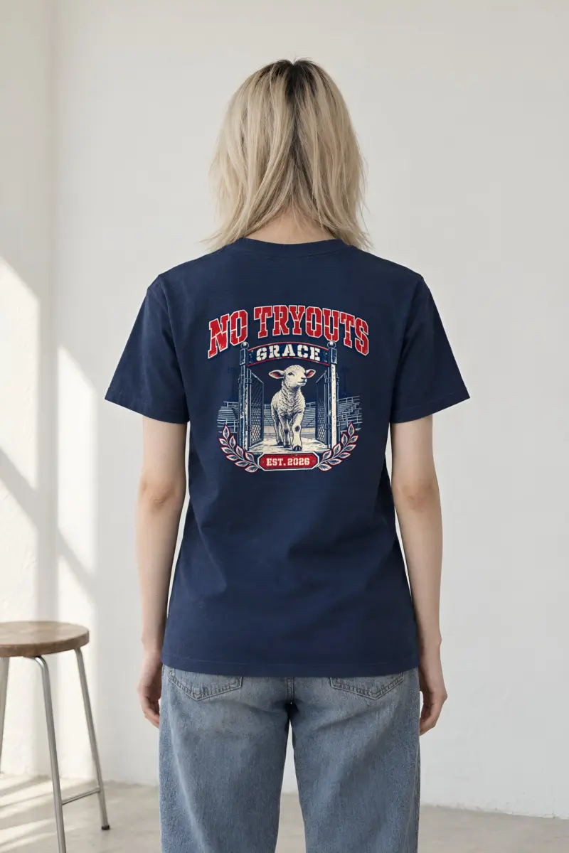 "No Tryouts Grace" Heavyweight Unisex Crewneck T-shirt
