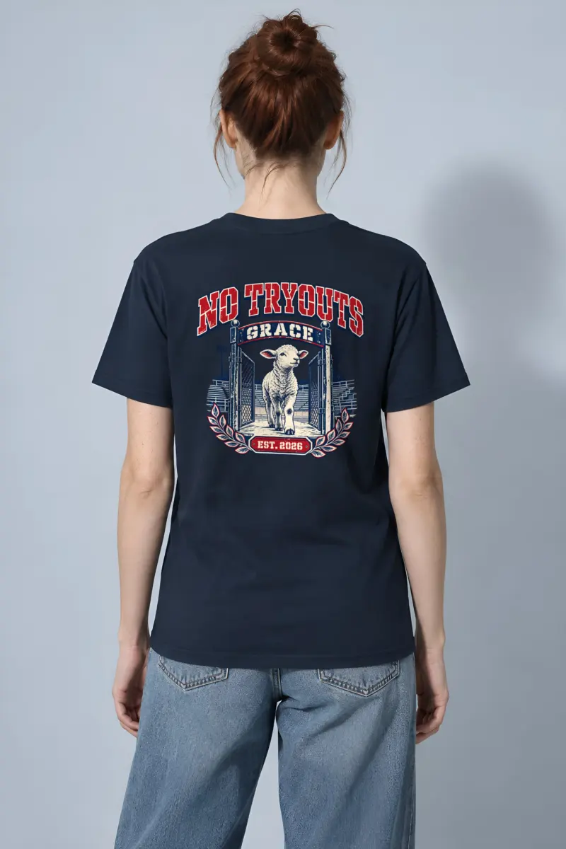 "No Tryouts Grace" Heavyweight Unisex Crewneck T-shirt