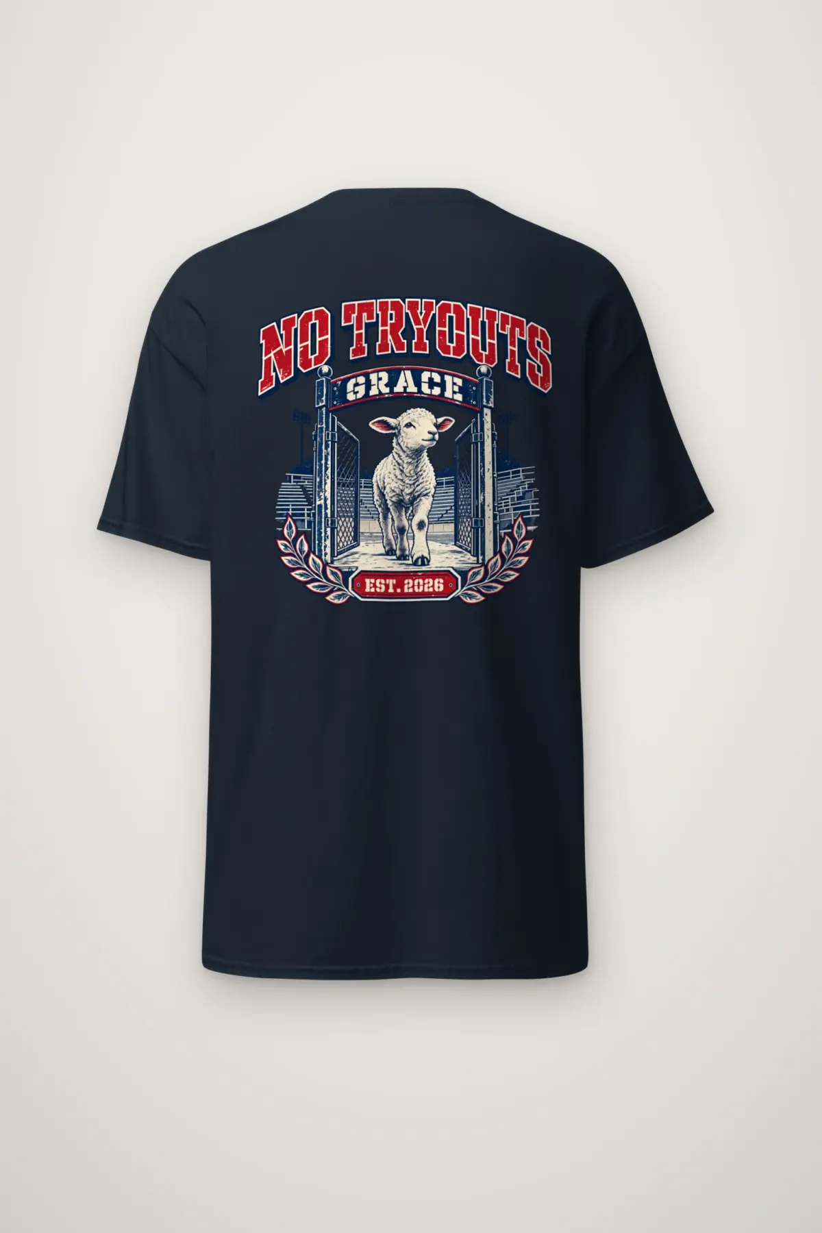 "No Tryouts Grace" Heavyweight Unisex Crewneck T-shirt