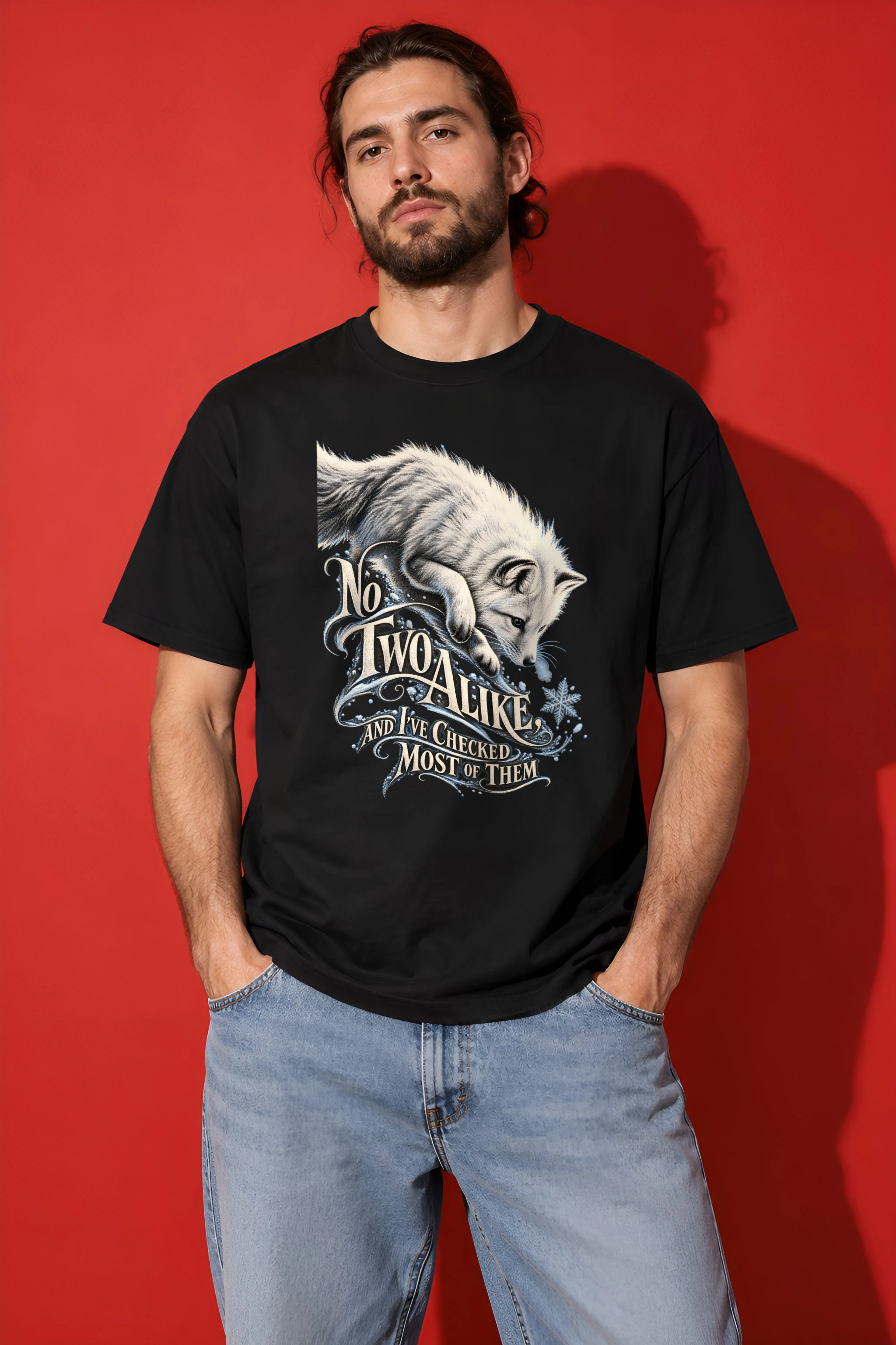 "No Two Alike Arctic Fox" Heavyweight Unisex Crewneck T-shirt