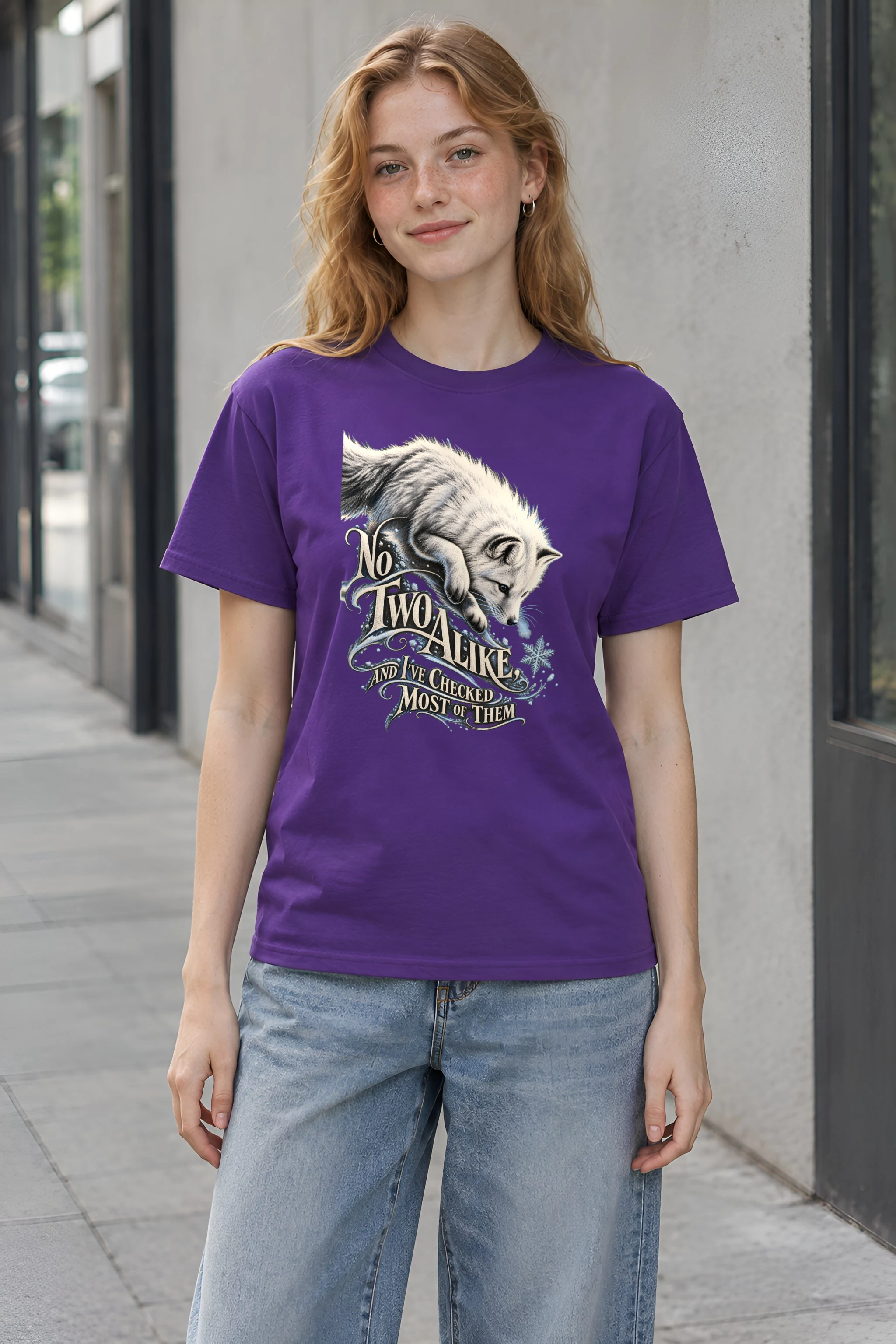 "No Two Alike Arctic Fox" Heavyweight Unisex Crewneck T-shirt