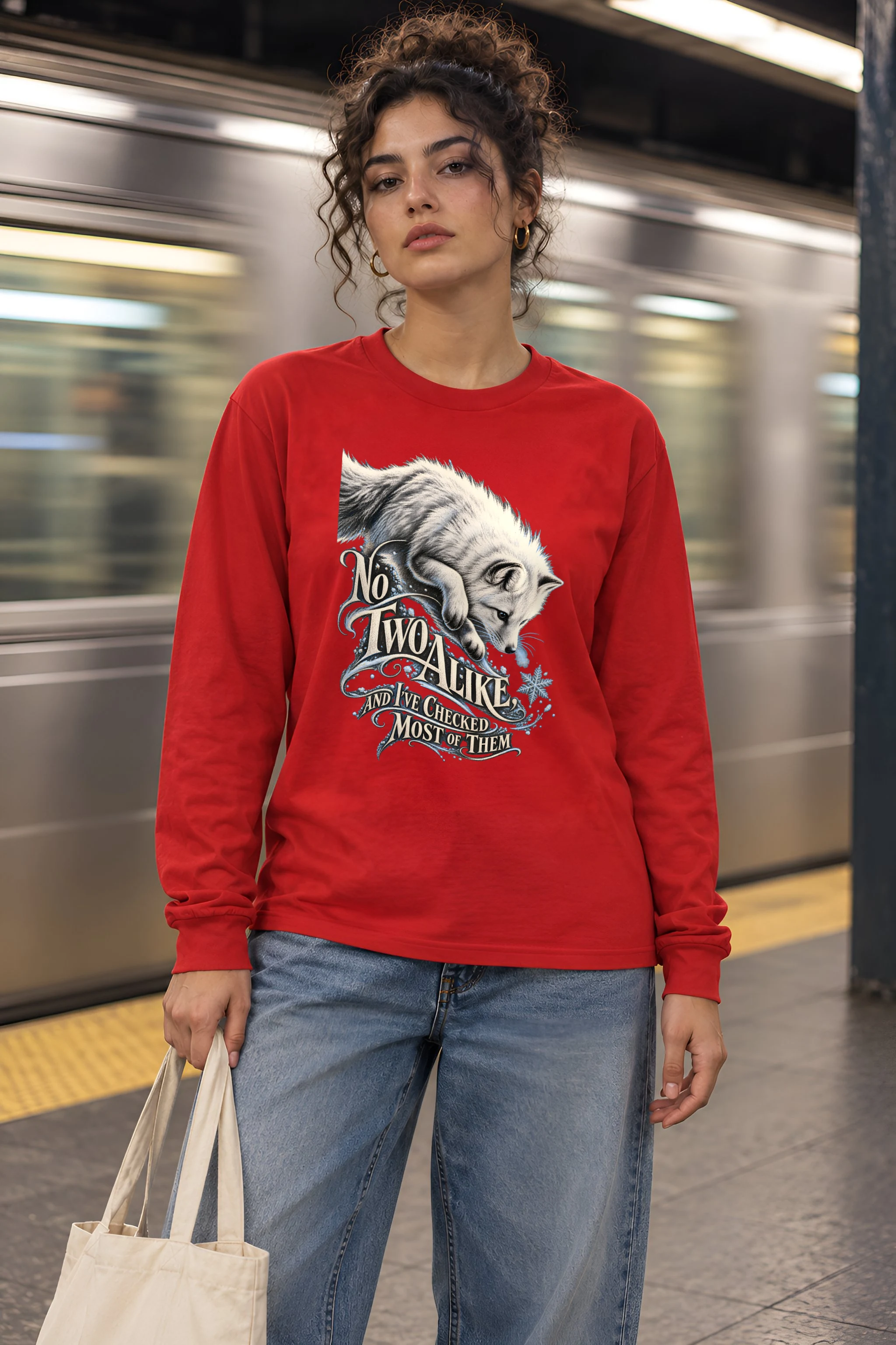 "No Two Alike Arctic Fox" Unisex Longsleeve T-shirt